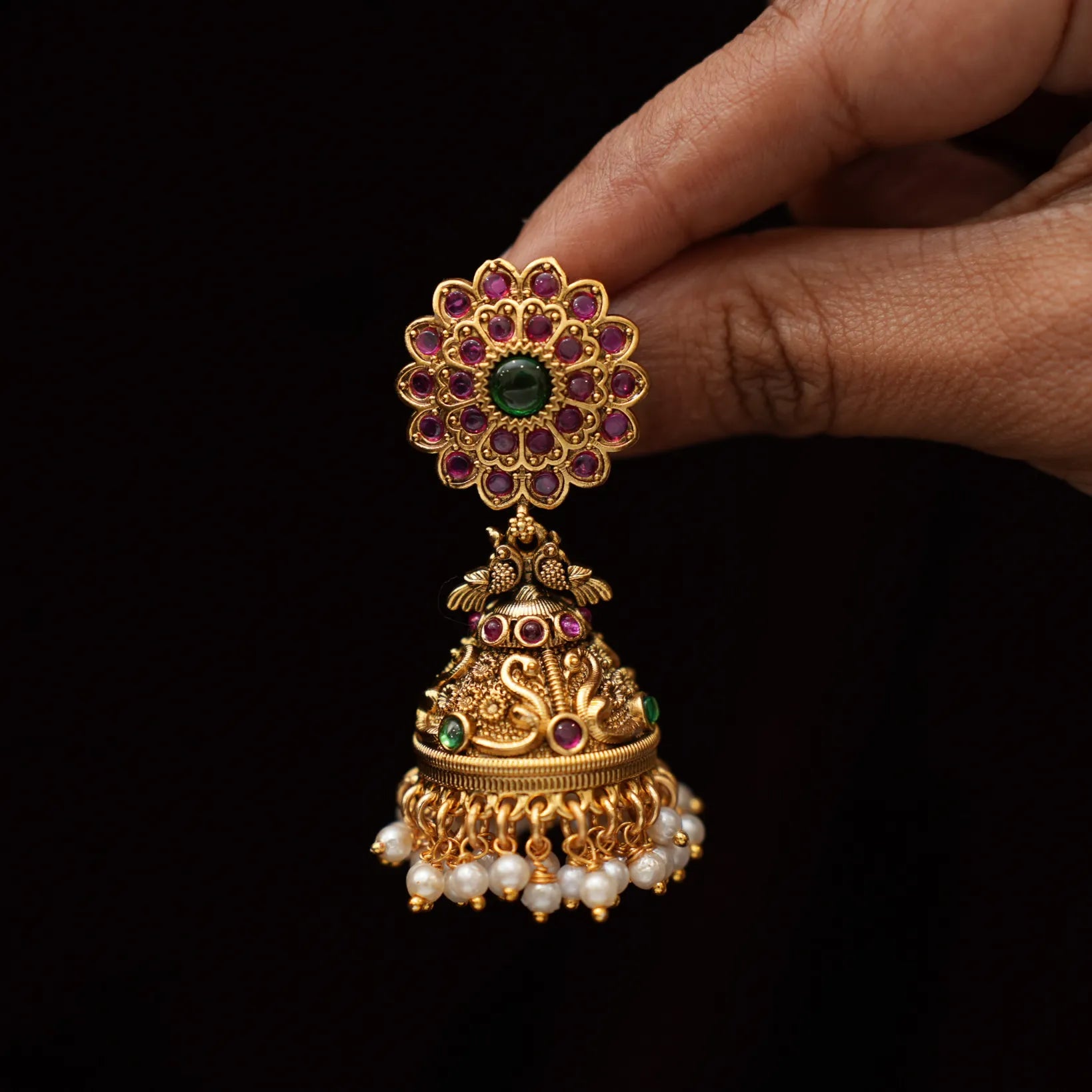 Rihania Antique Jhumka Earrings