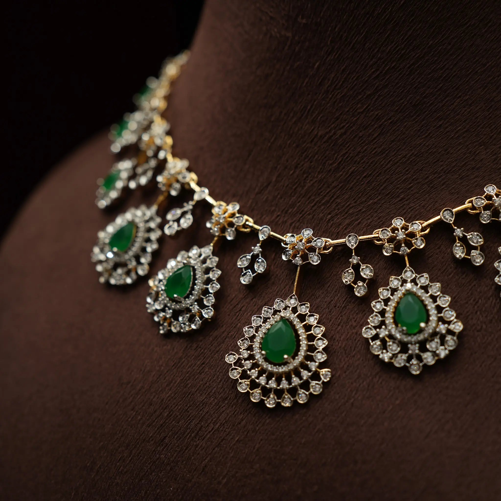 Rina Zircon Necklace - Green