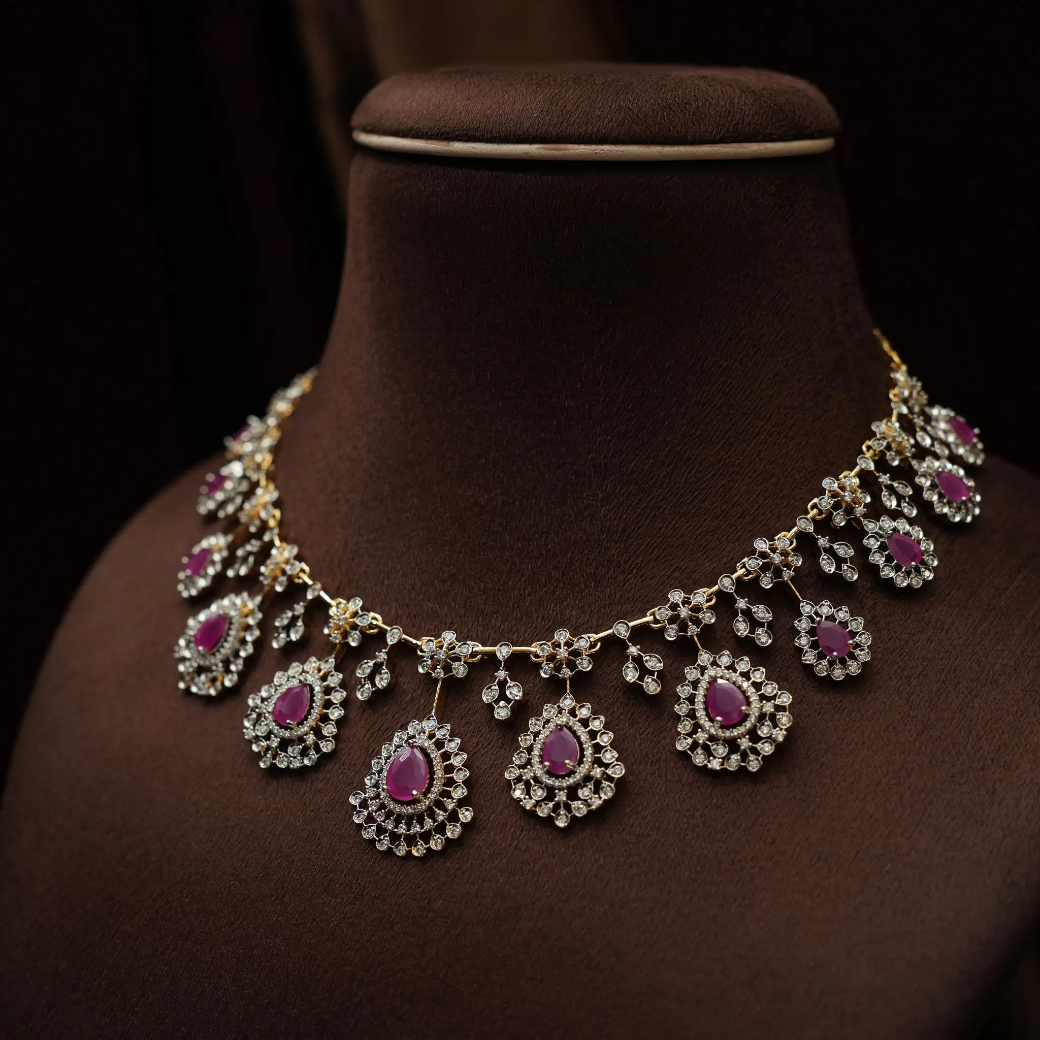 Rina Zircon Necklace - Pastel Pink