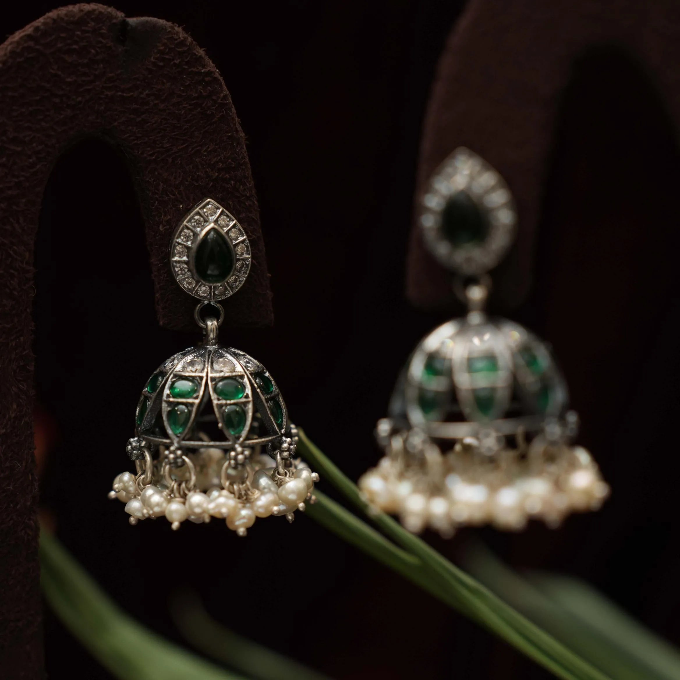 Ritvika Silver Jhumka Earrings - Rimli Boutique