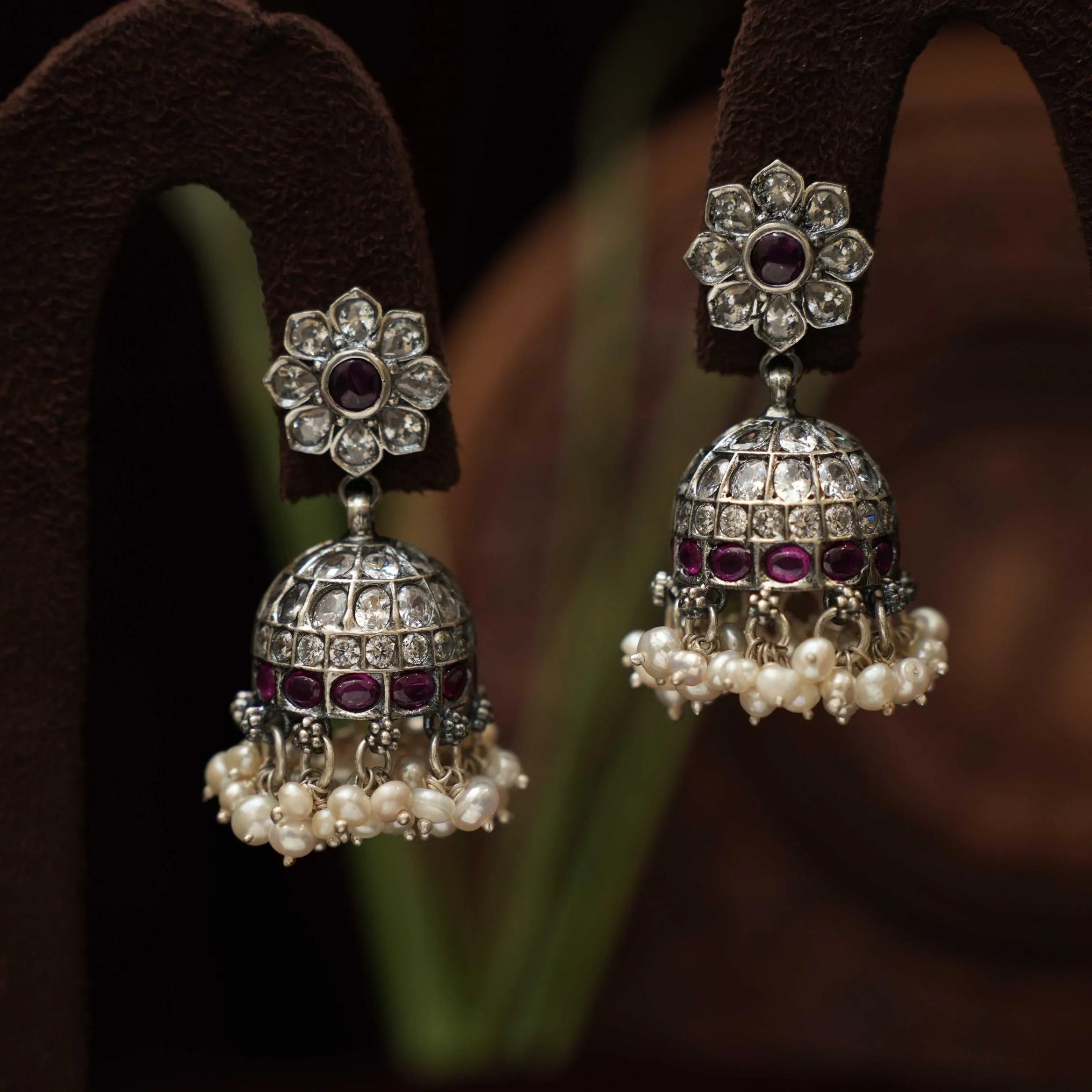 Ritvika Silver Jhumka