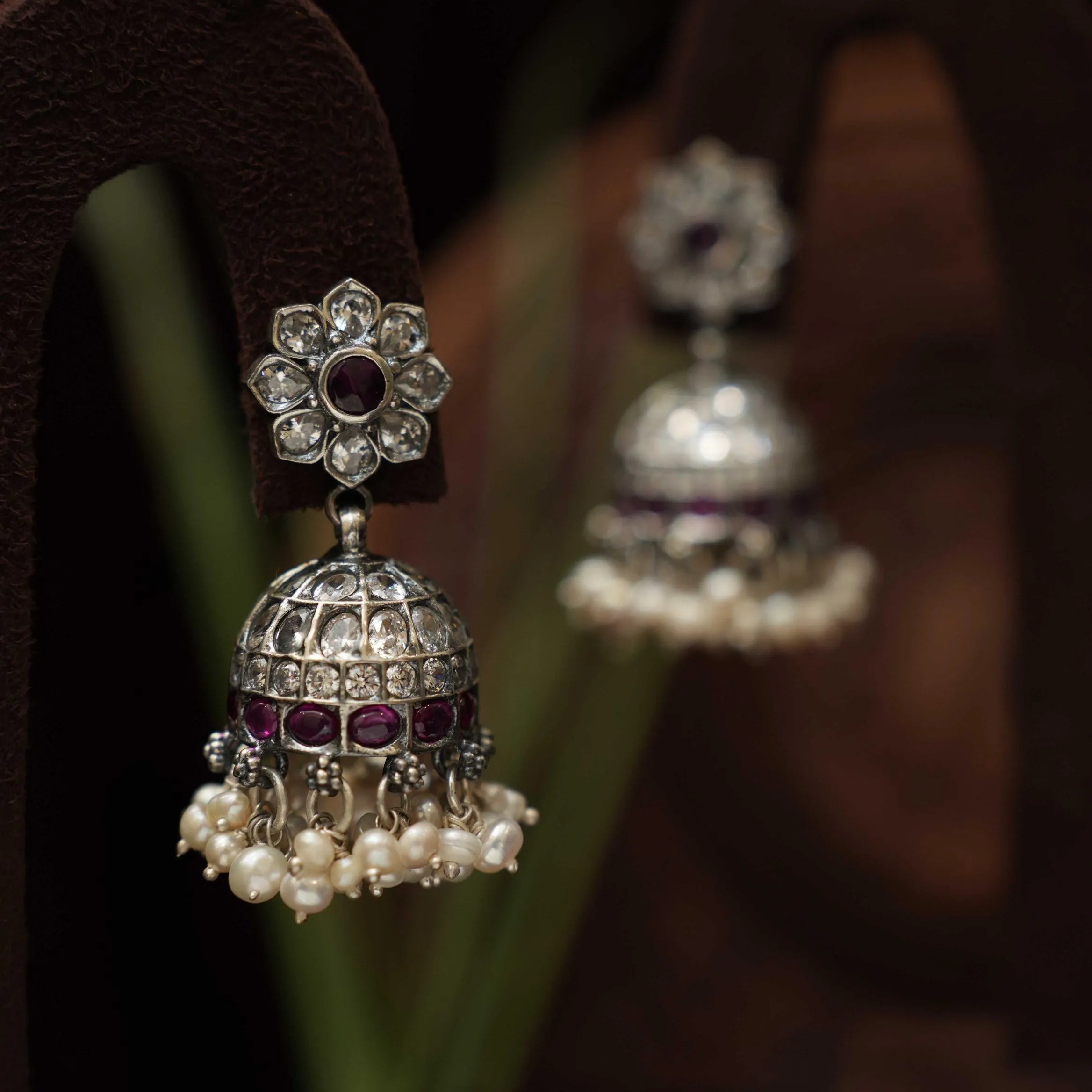 Ritvika Silver Jhumka