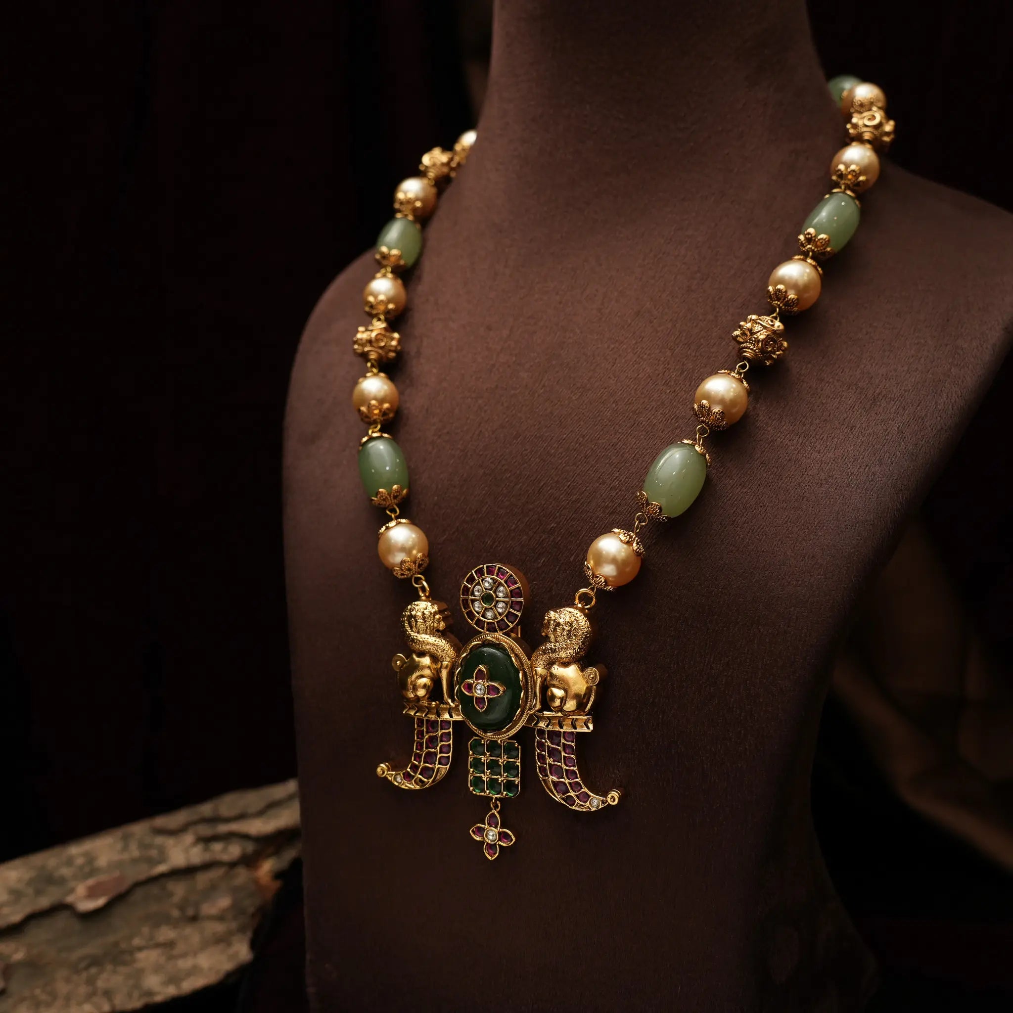 Riva Beaded Polki Necklace