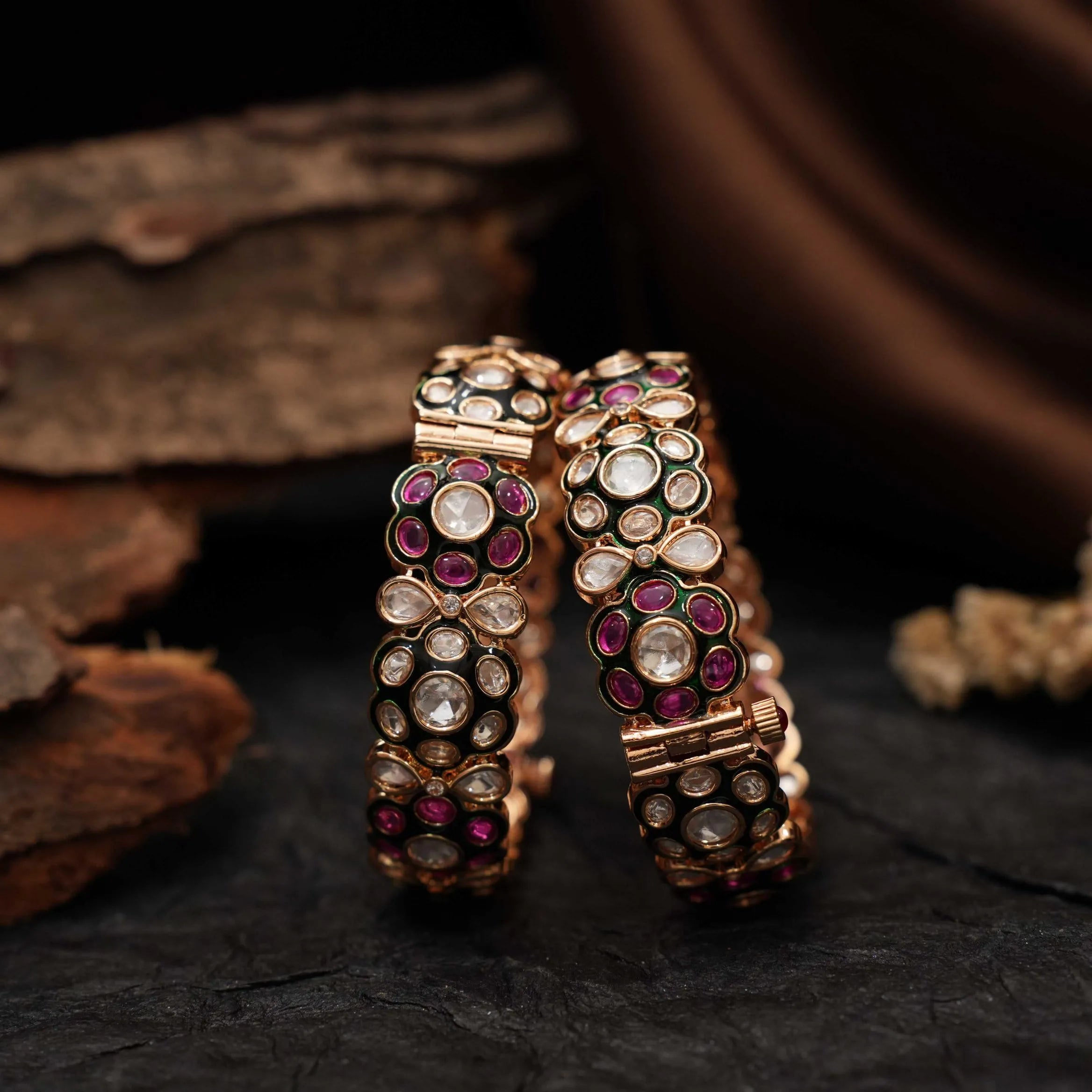 Ruby Kundan Bangles