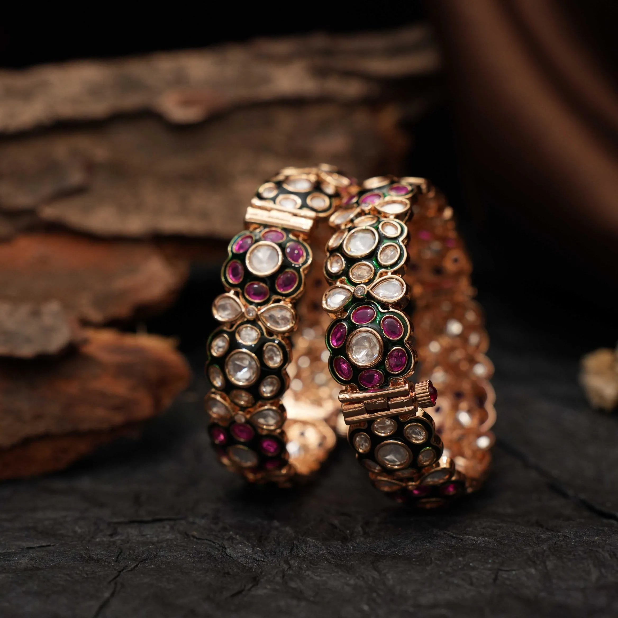 Ruby Kundan Bangles