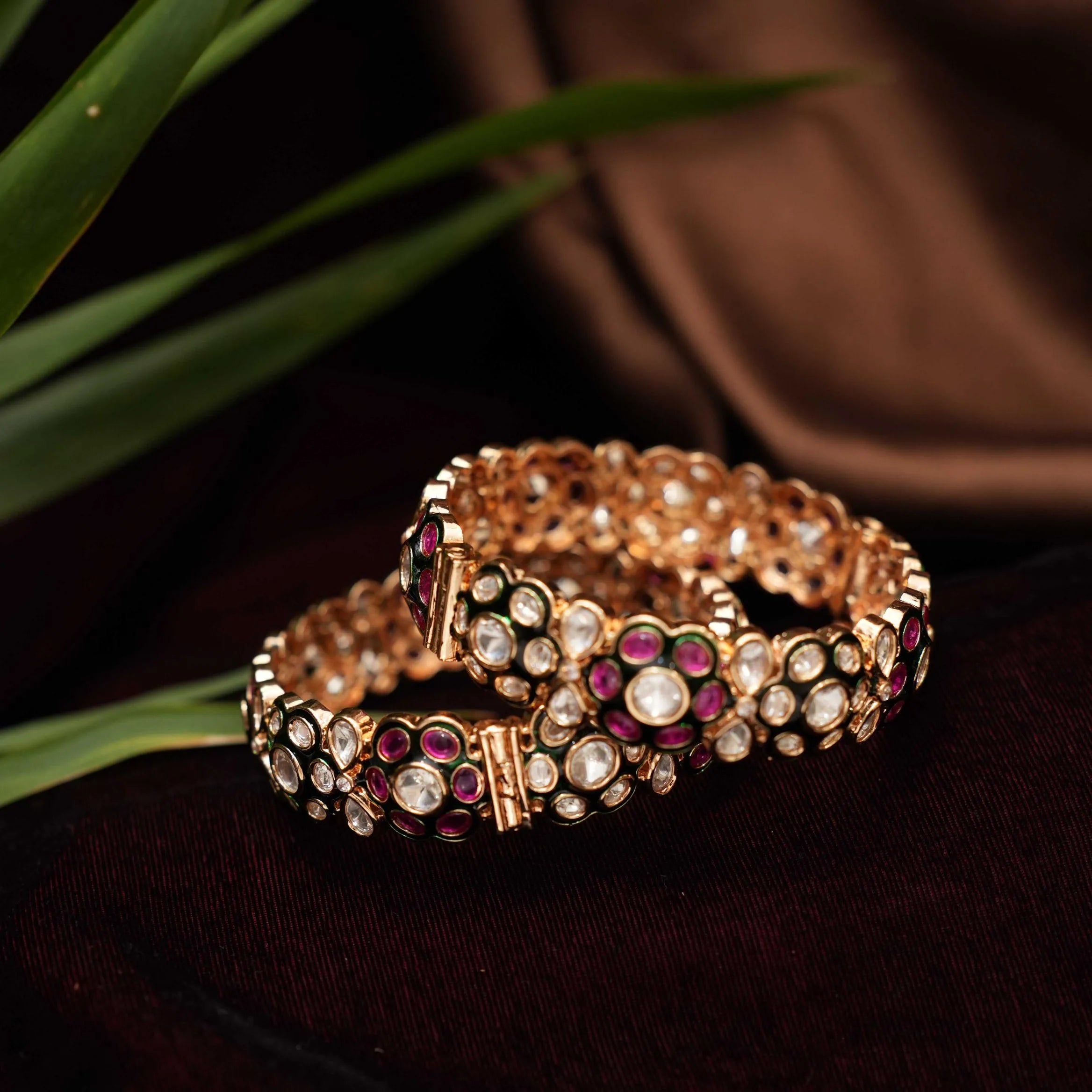 Ruby Kundan Bangles