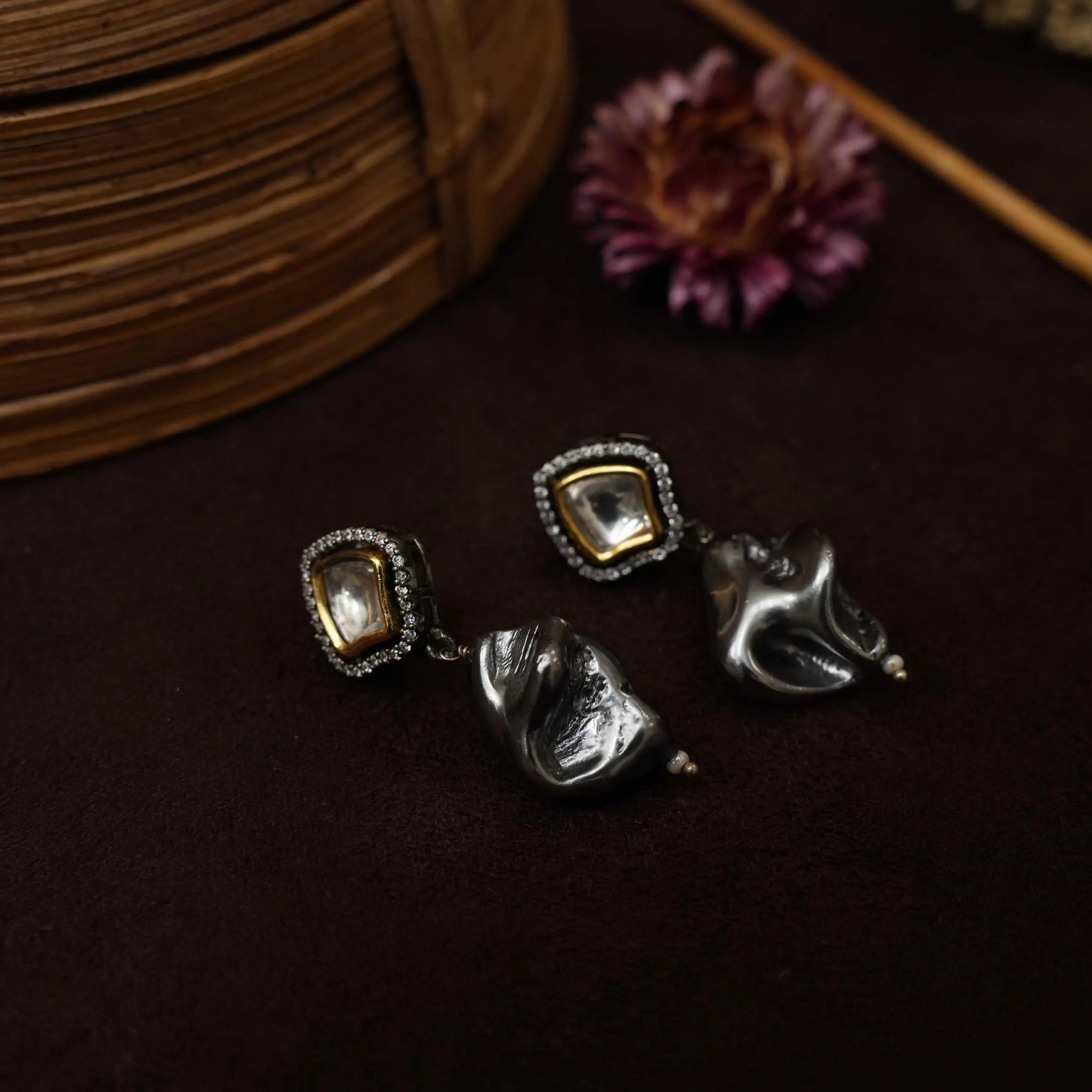 Ruby Silver Designer Earrings