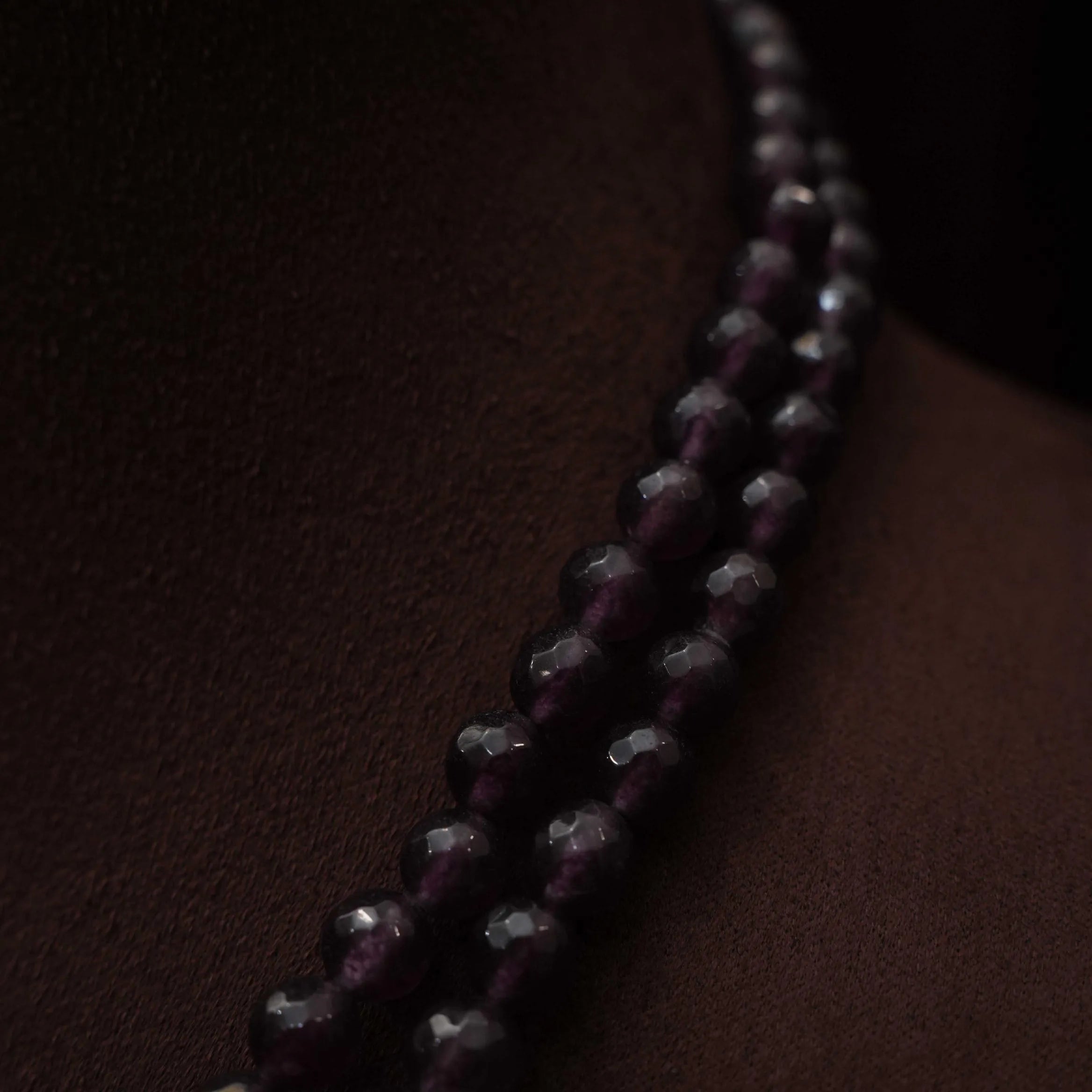 Ruchira Beaded Necklace - Dark Purple