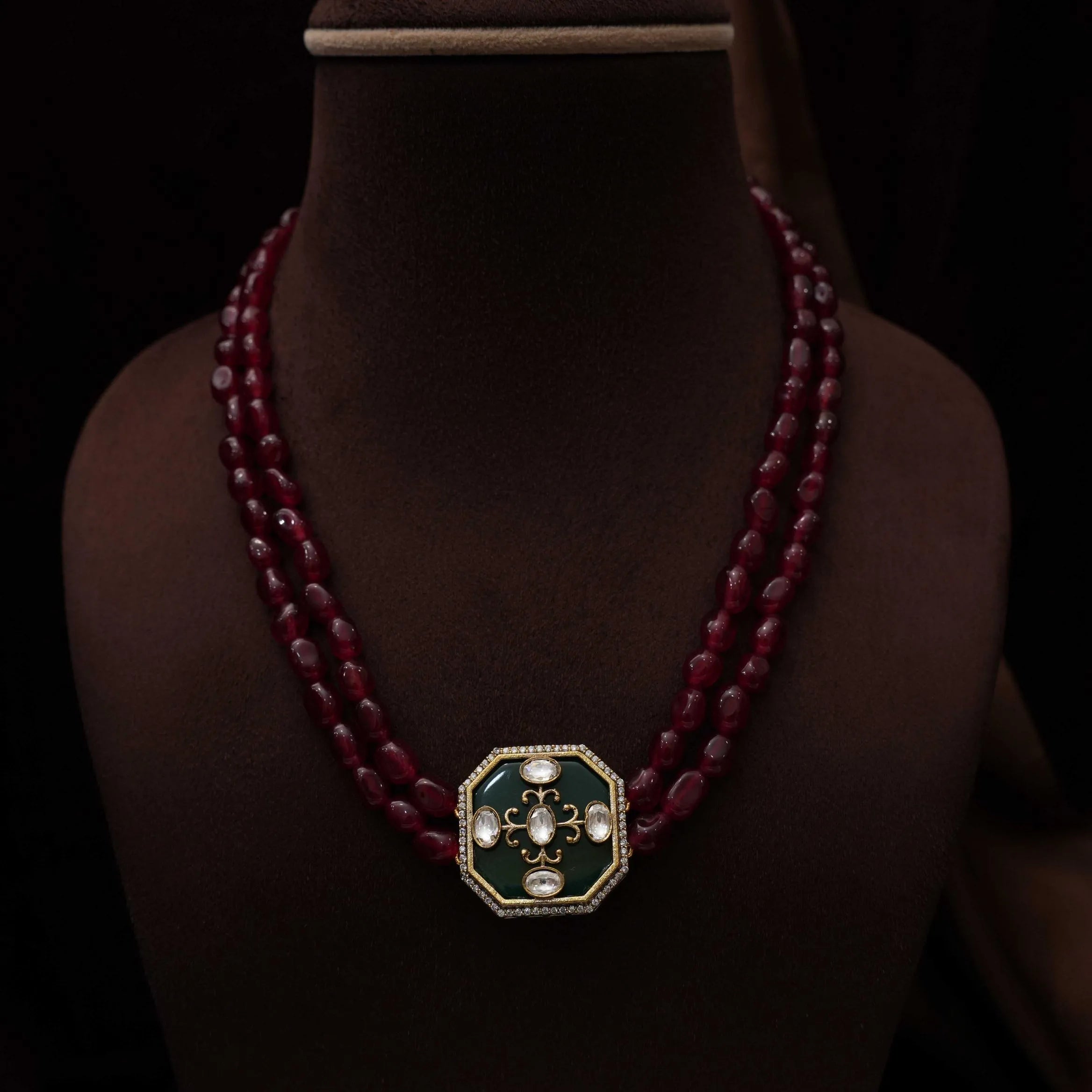 Ruchira Beaded Necklace - Green