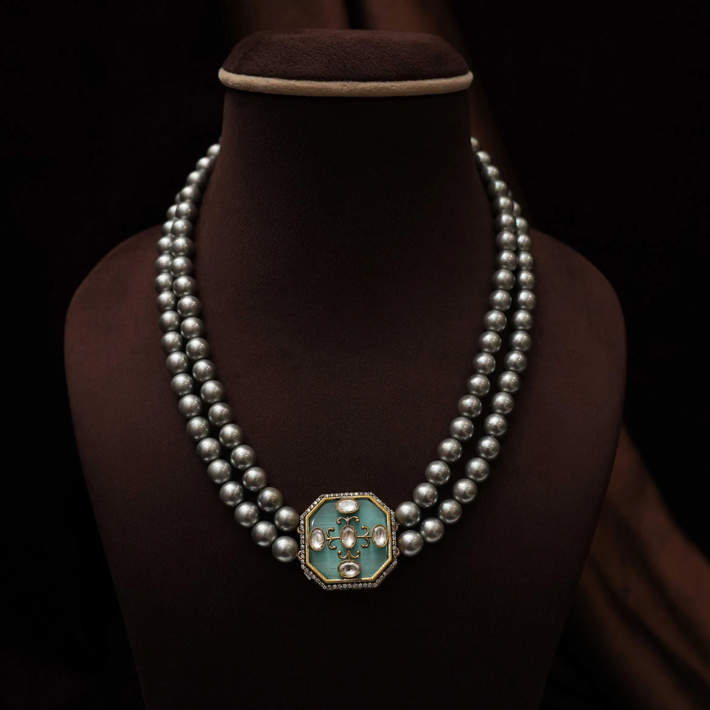 Ruchira Beaded Necklace - Grey