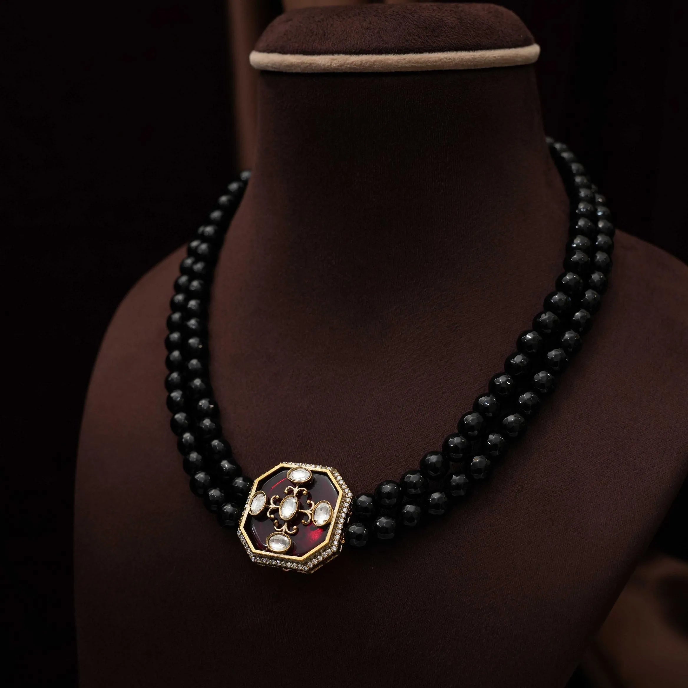 Ruchira Beaded Necklace - Red