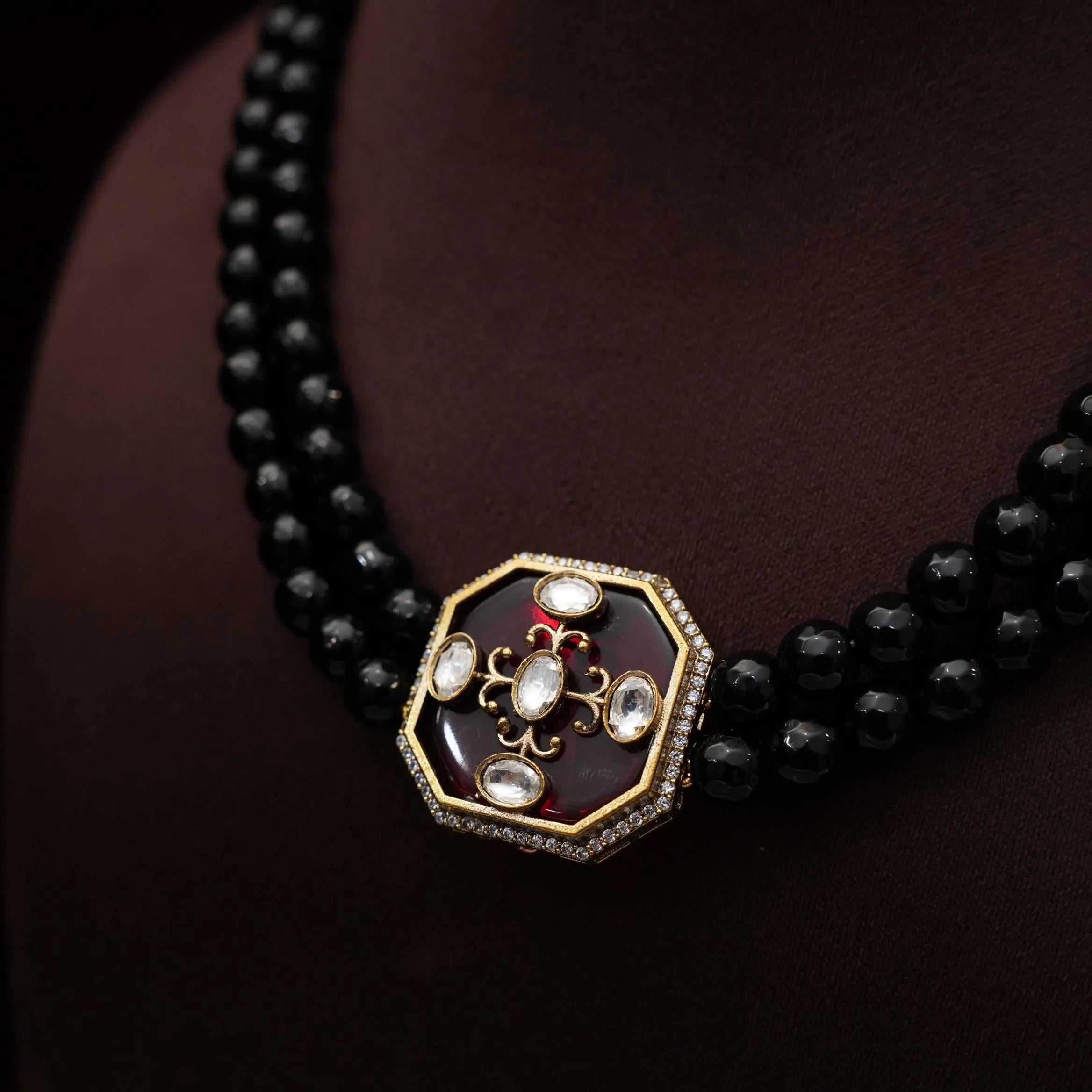 Ruchira Beaded Necklace - Red