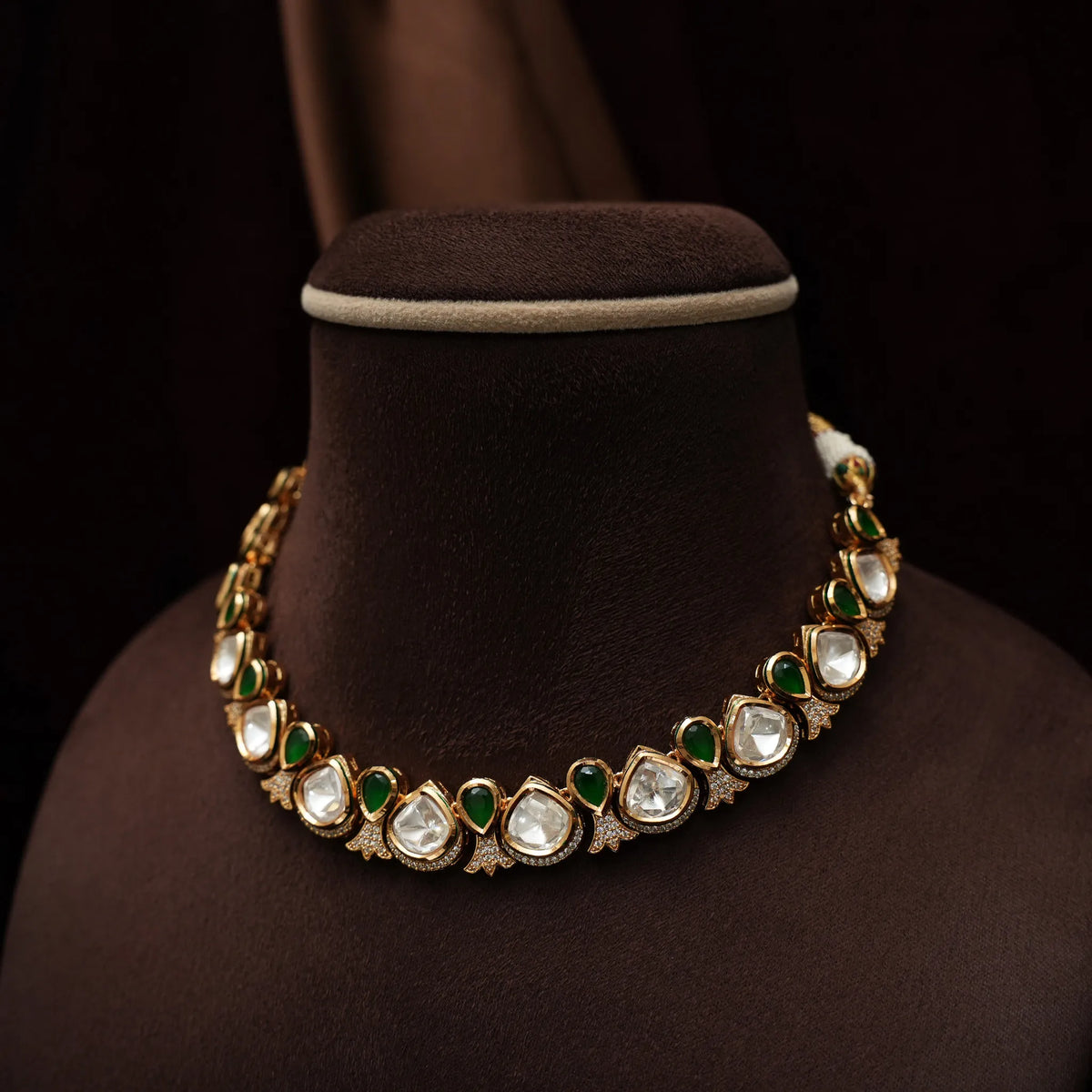 Ashna Victorian Polki Necklace - Green