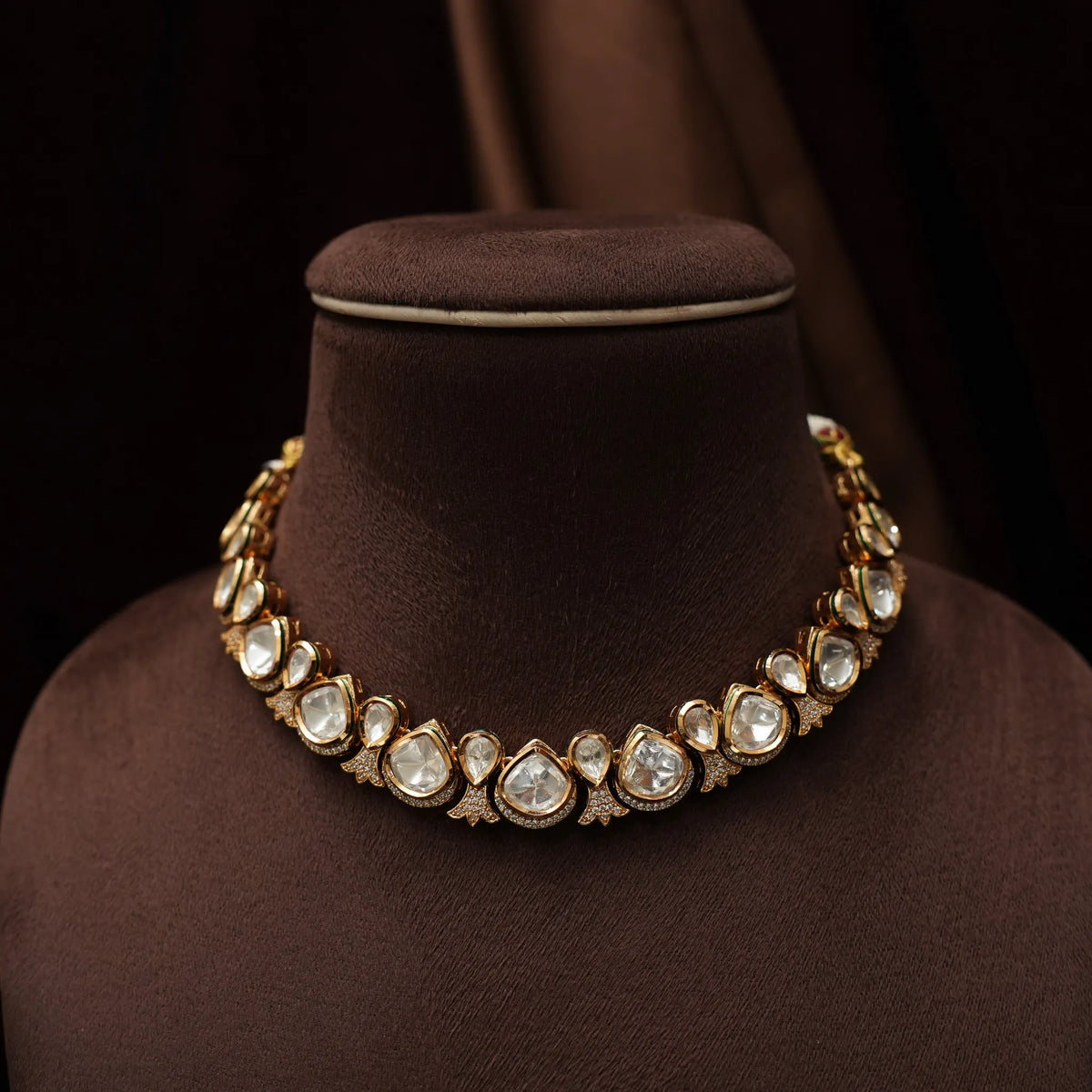 Ashna Victorian Polki Necklace - White