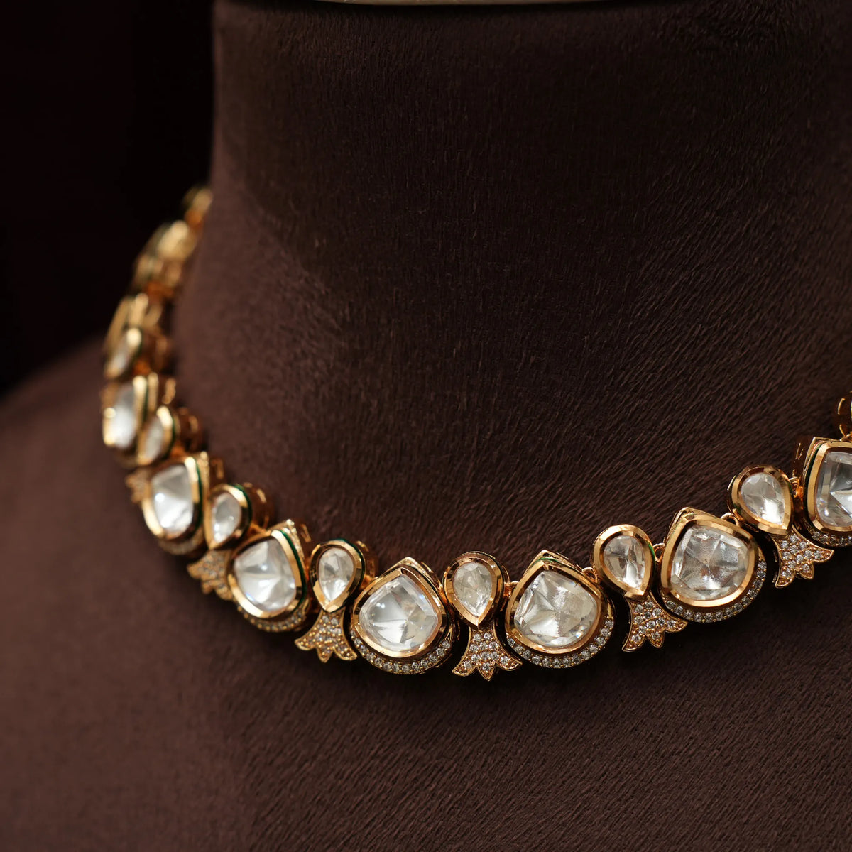 Ashna Victorian Polki Necklace - White