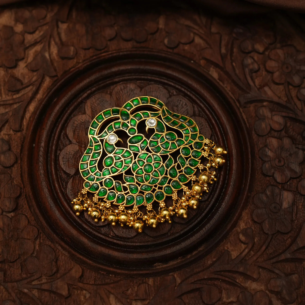 Ayushmati Polki Pendant - Green