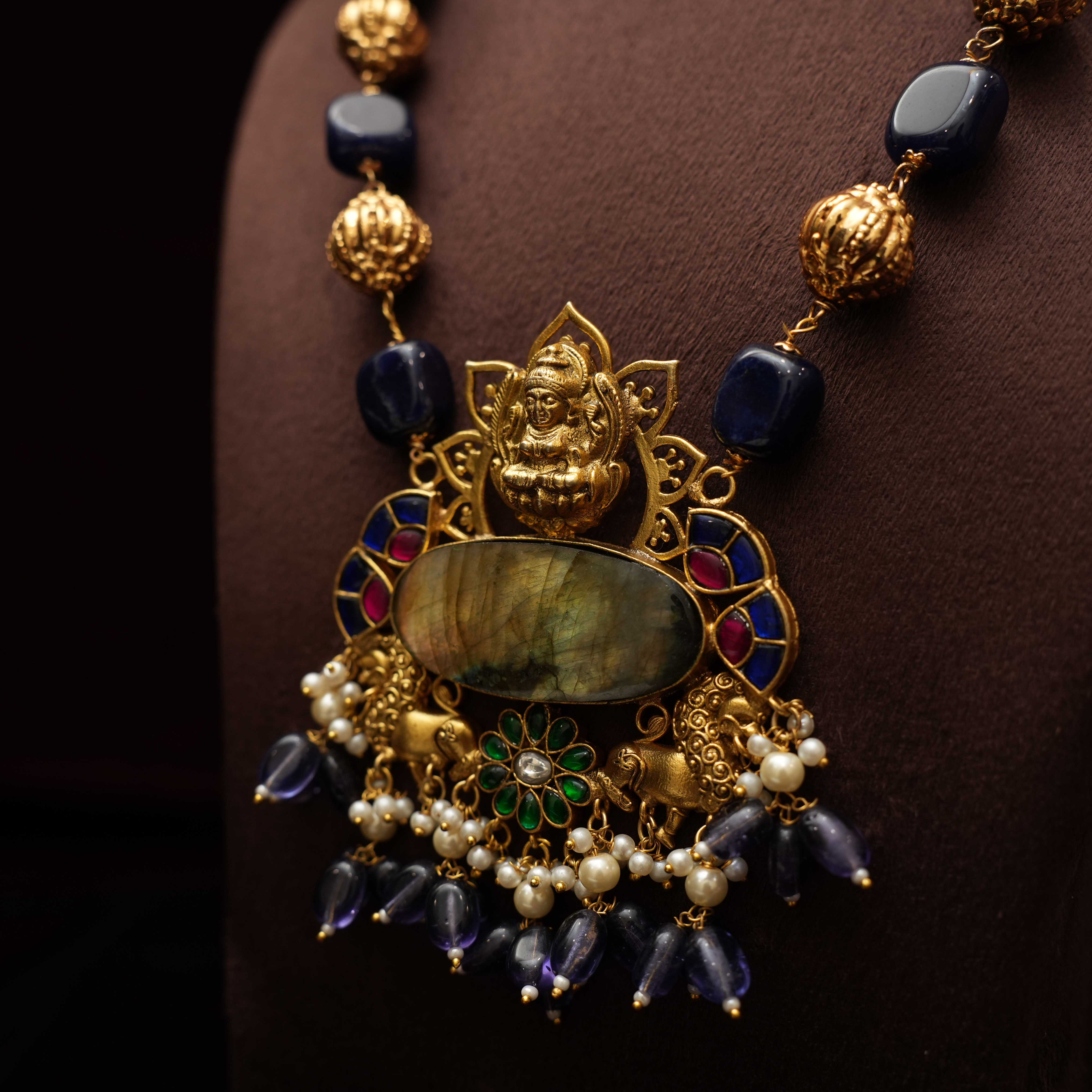 Yaso Beaded Kundan Necklace - Rimli Boutique