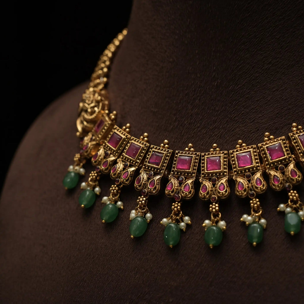 Chandini Antique Necklace - Red