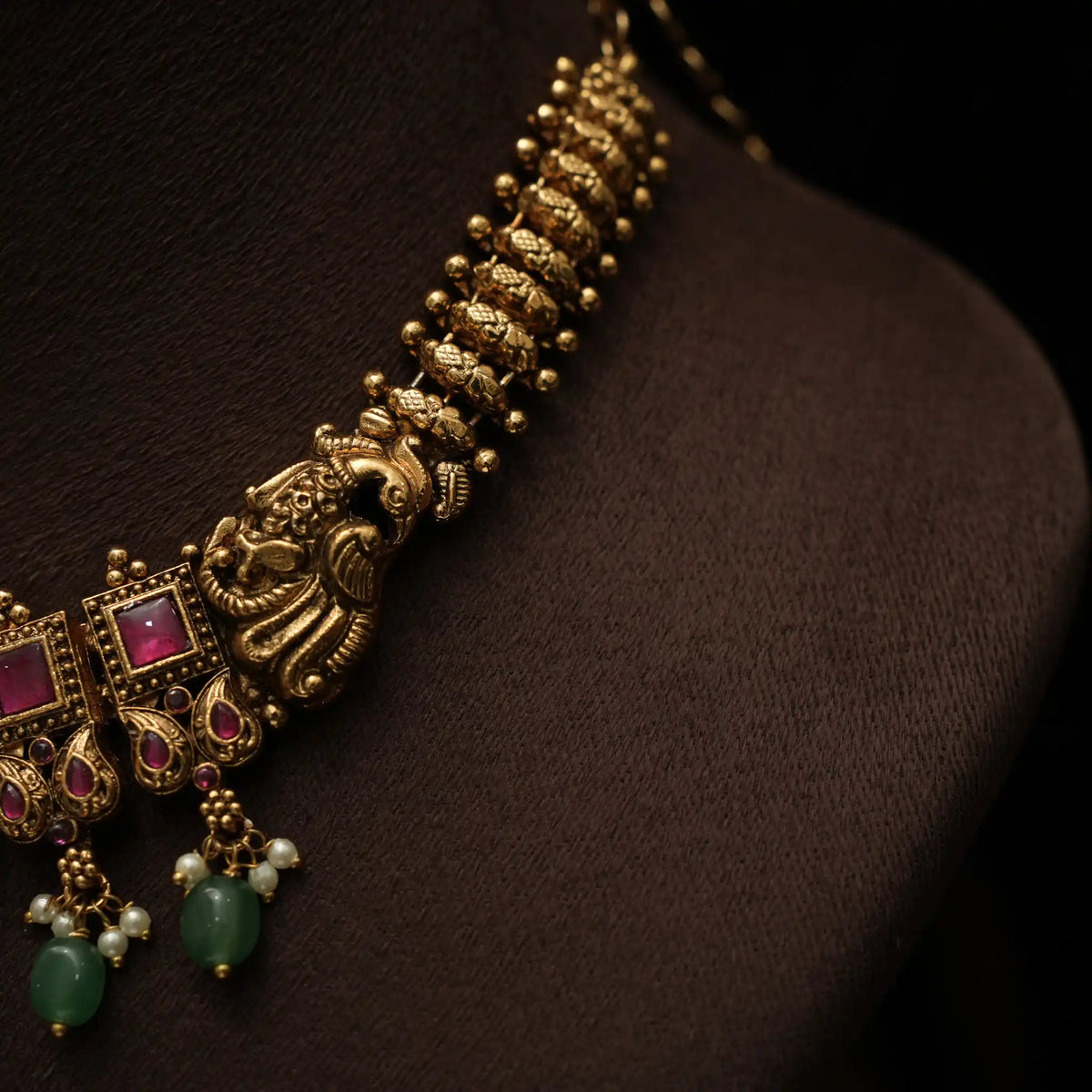 Chandini Antique Necklace - Red