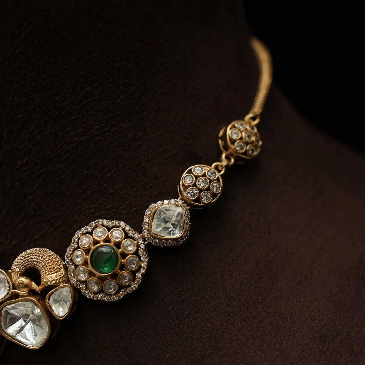 Madhvi Polki Necklace - Red
