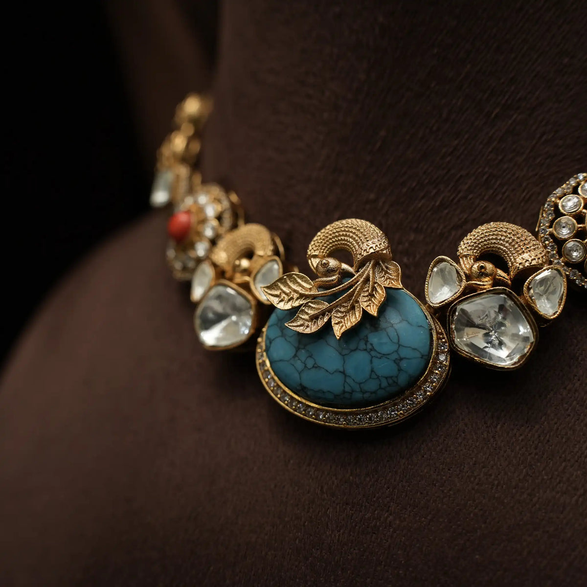 Madhvi Polki Necklace - Turquoise