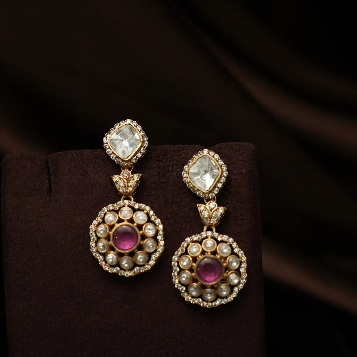 Madhvi Polki Necklace - Red