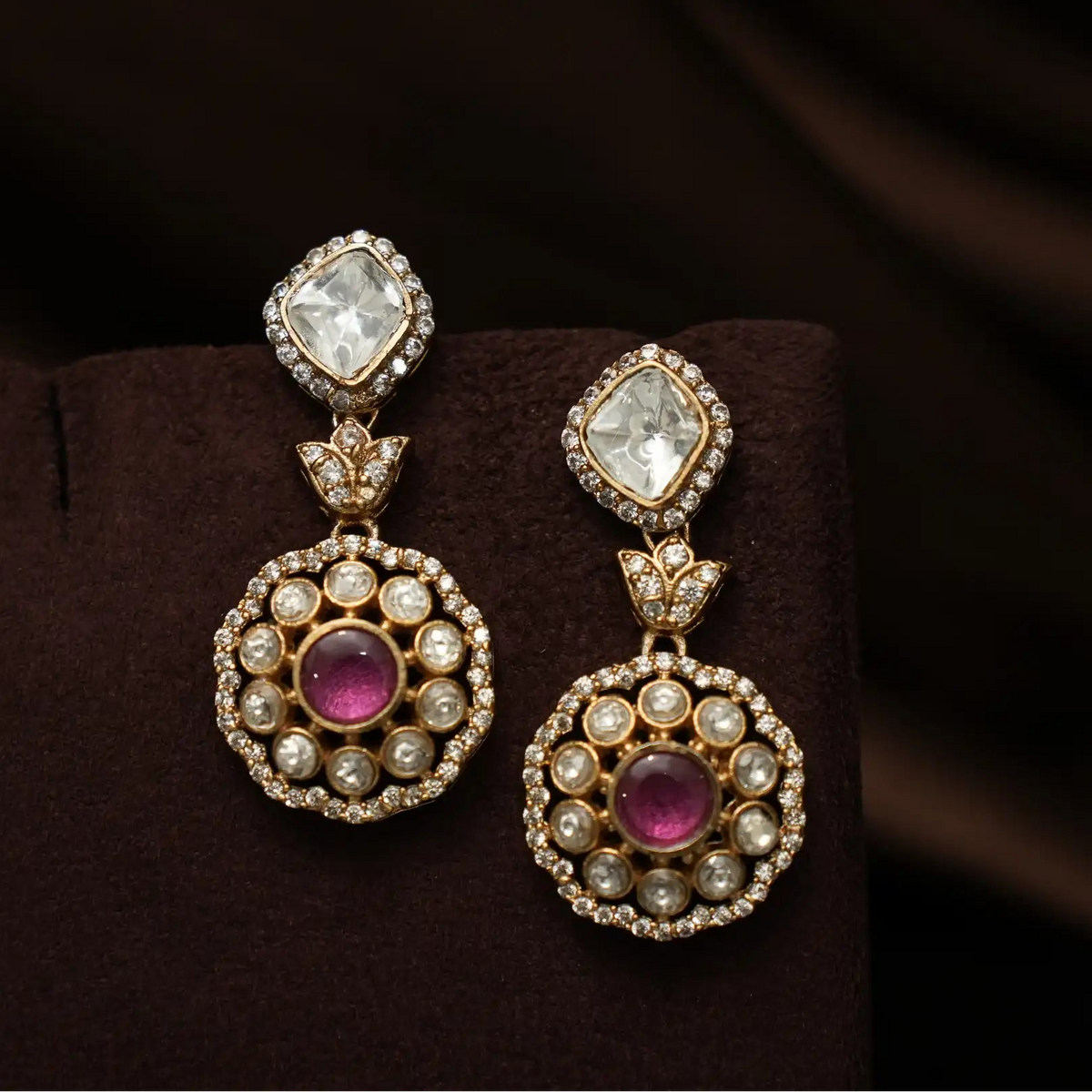 Madhvi Polki Necklace - Red