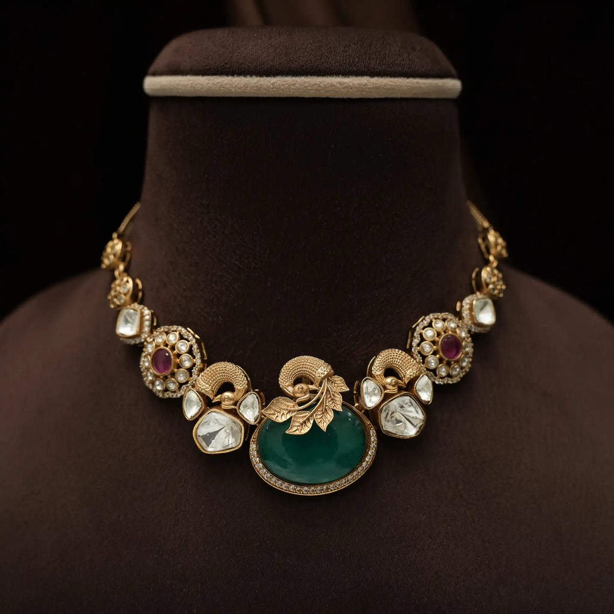 Madhvi Polki Necklace - Green