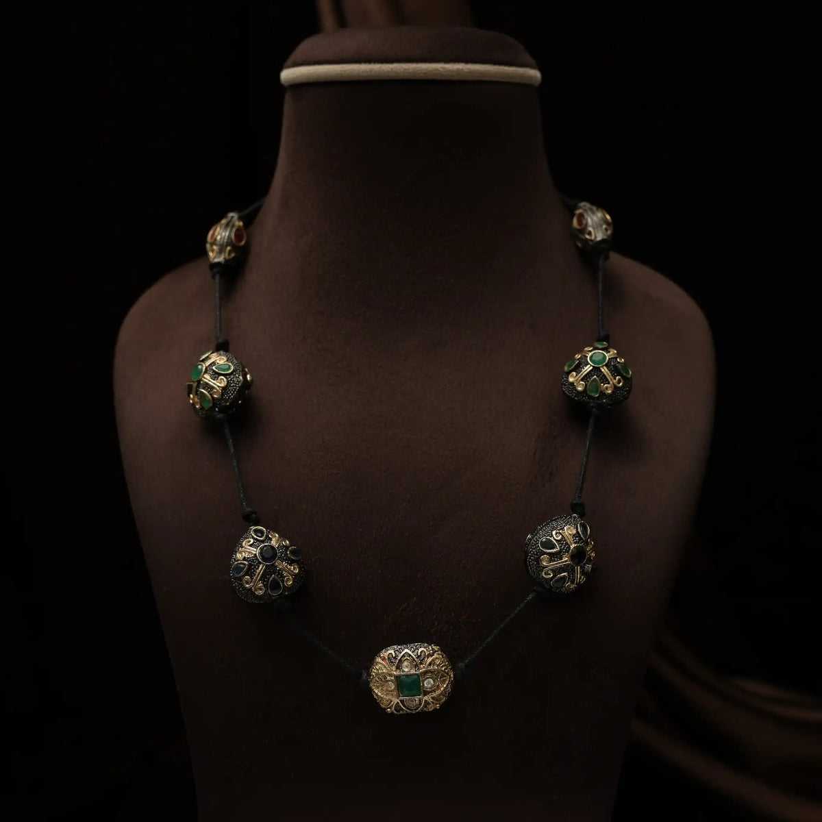 Kriti Dual Tone Beaded Necklace