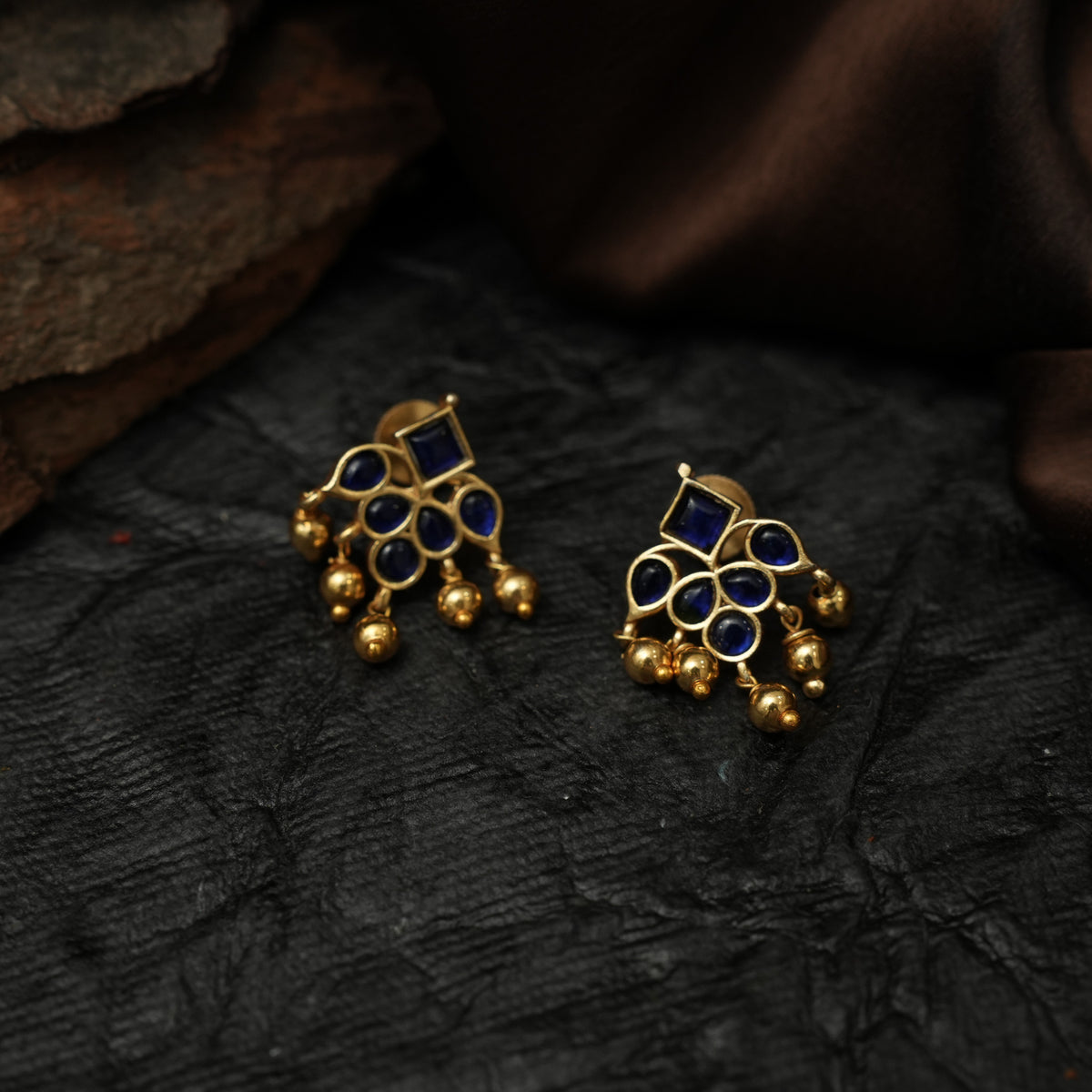 Sirisha Antique Ear Stud - Blue