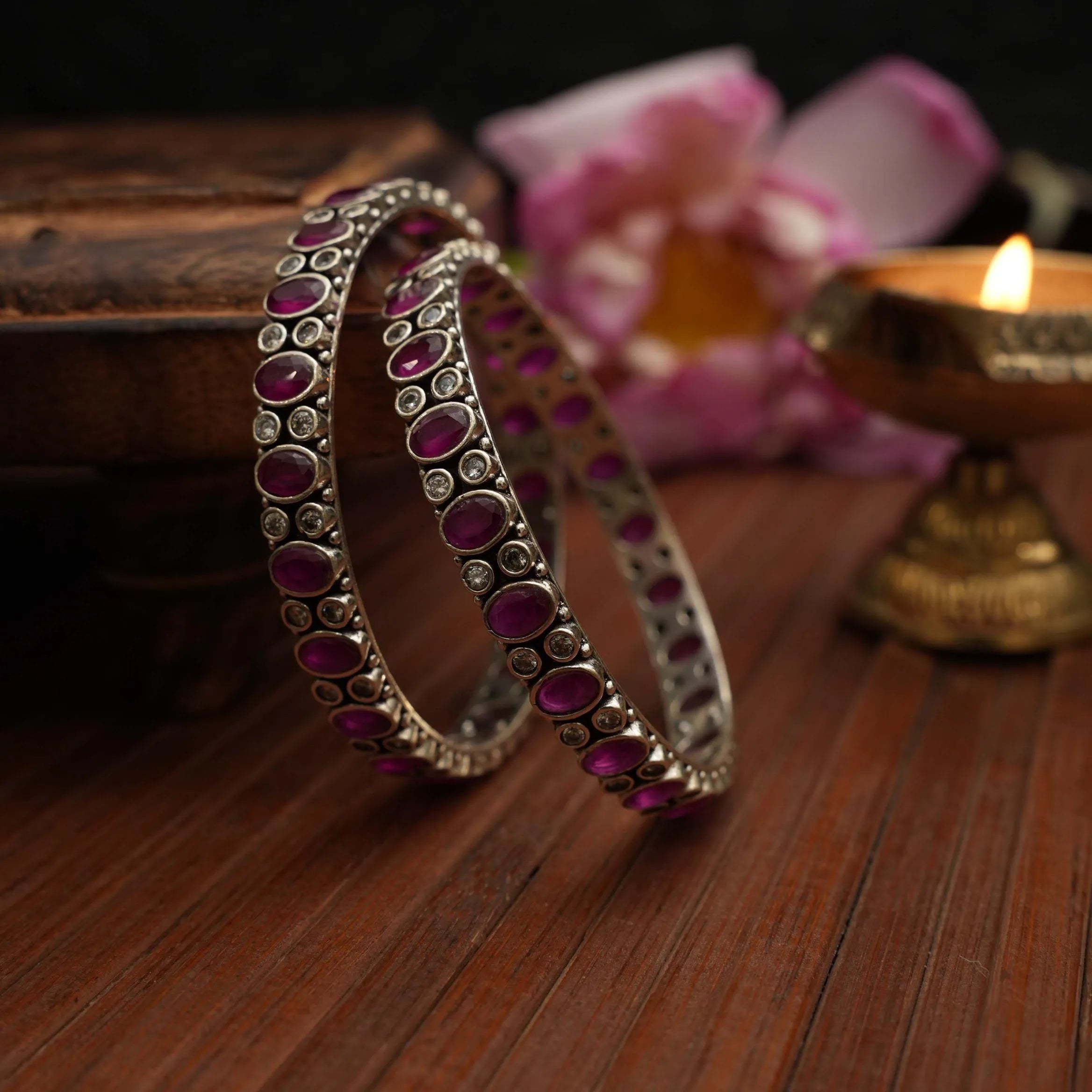 Ditya Silver Oxidised Bangle - Rimli Boutique