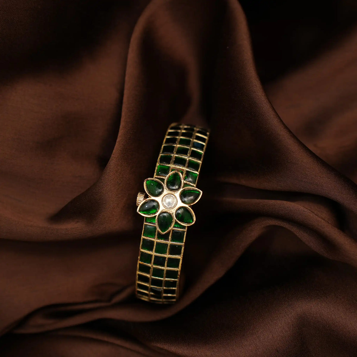 Aakesh Polki Bangle - Green