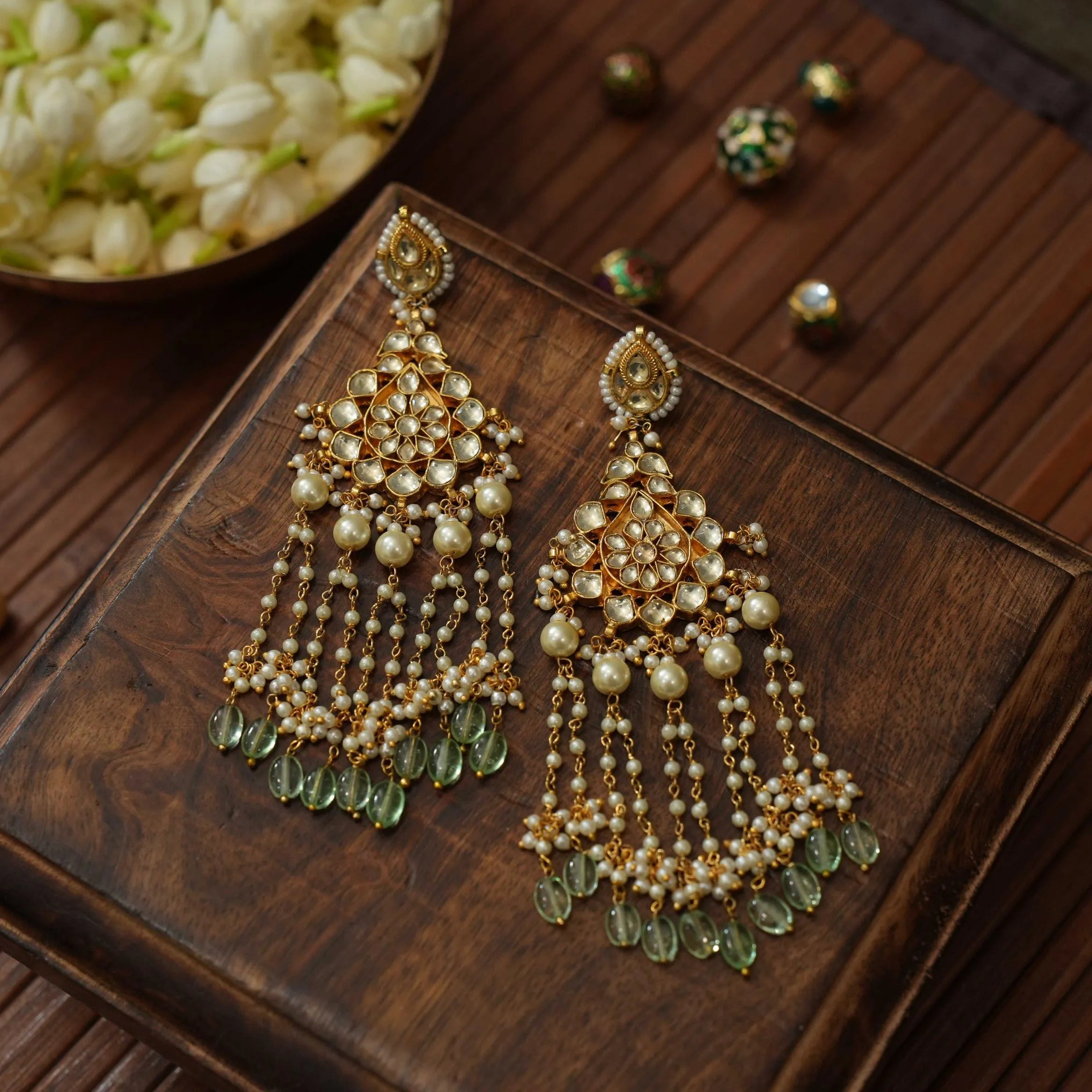 Riva Polki Tassel Earrings