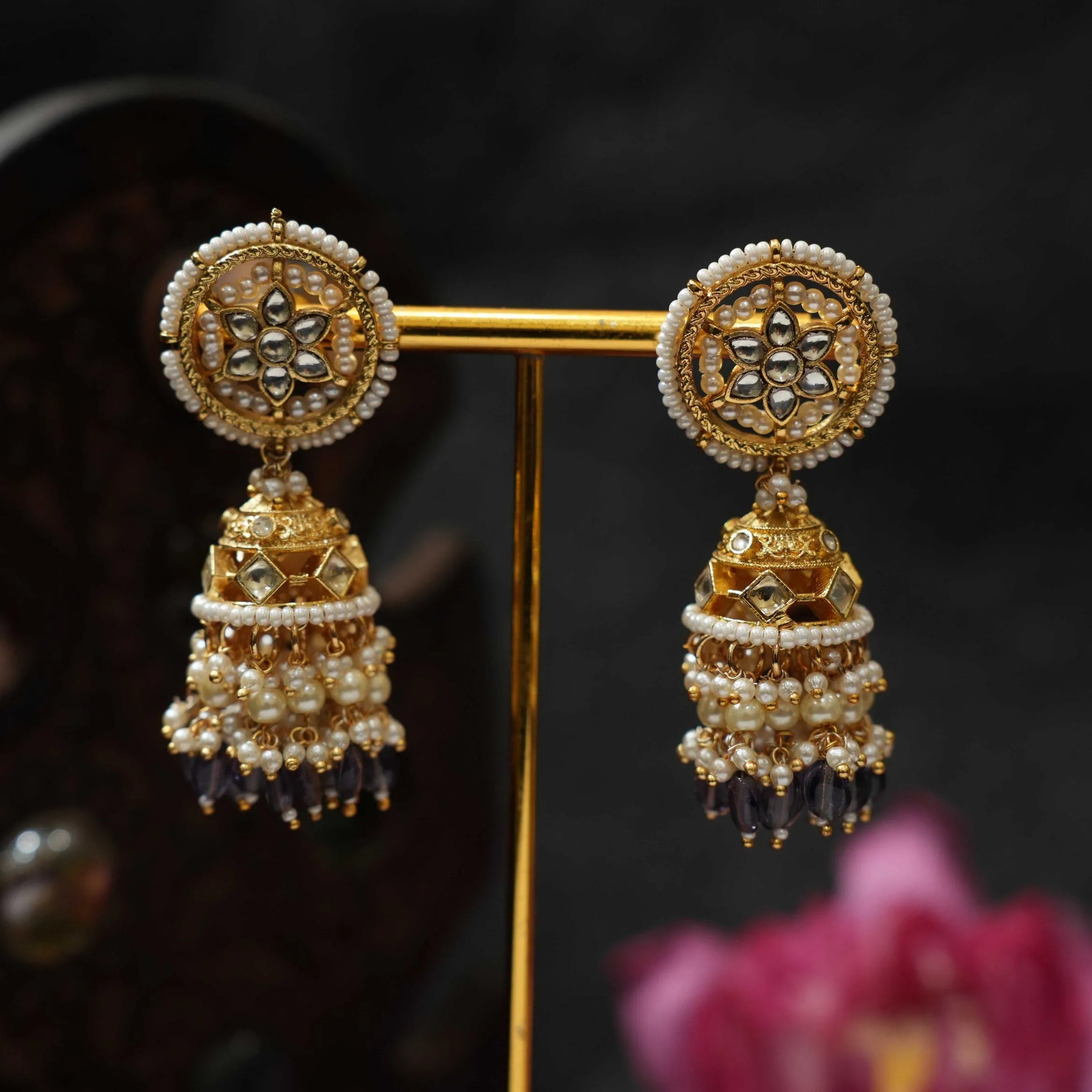 Alina Polki Jhumka Earrings