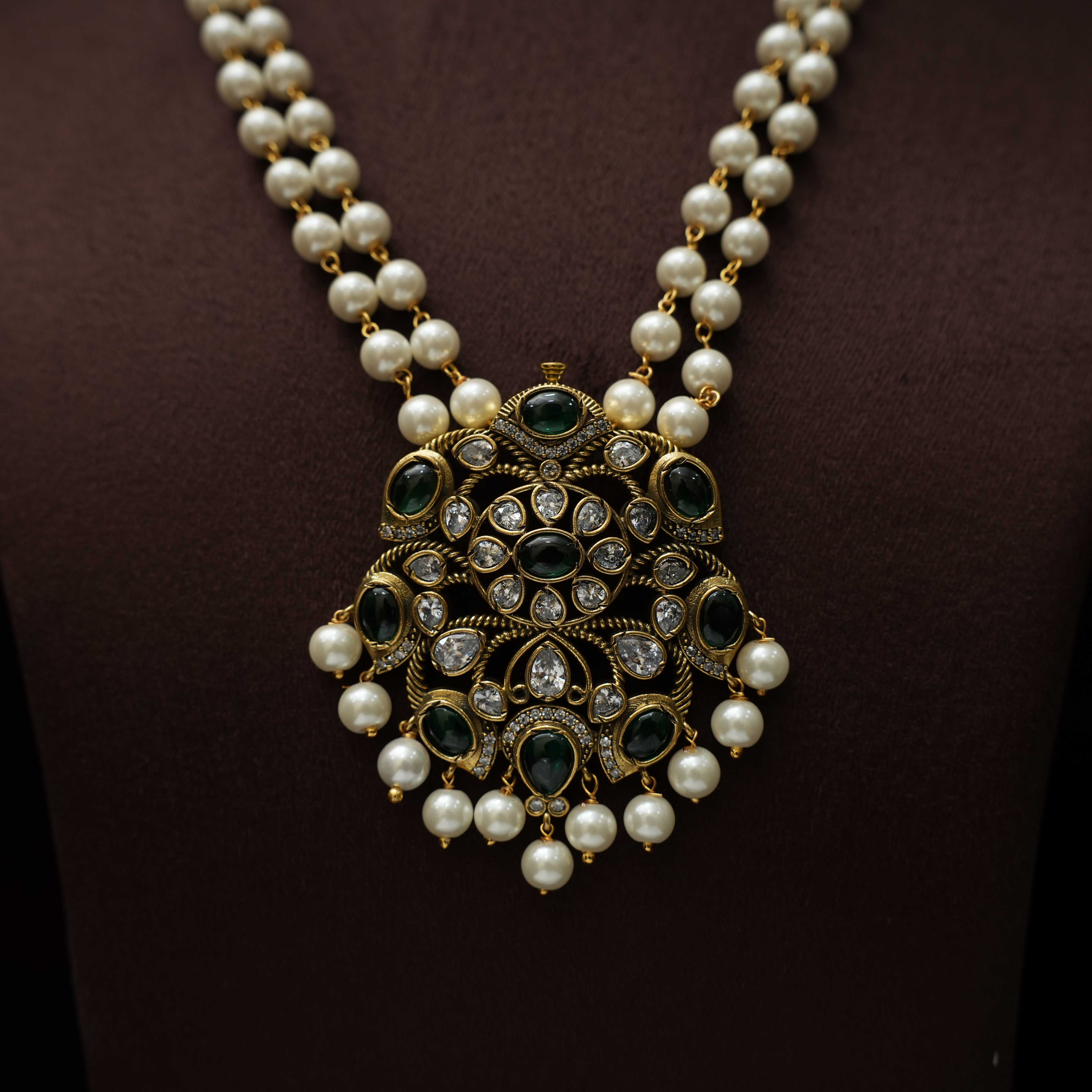 Tiara Beaded Necklace - Green
