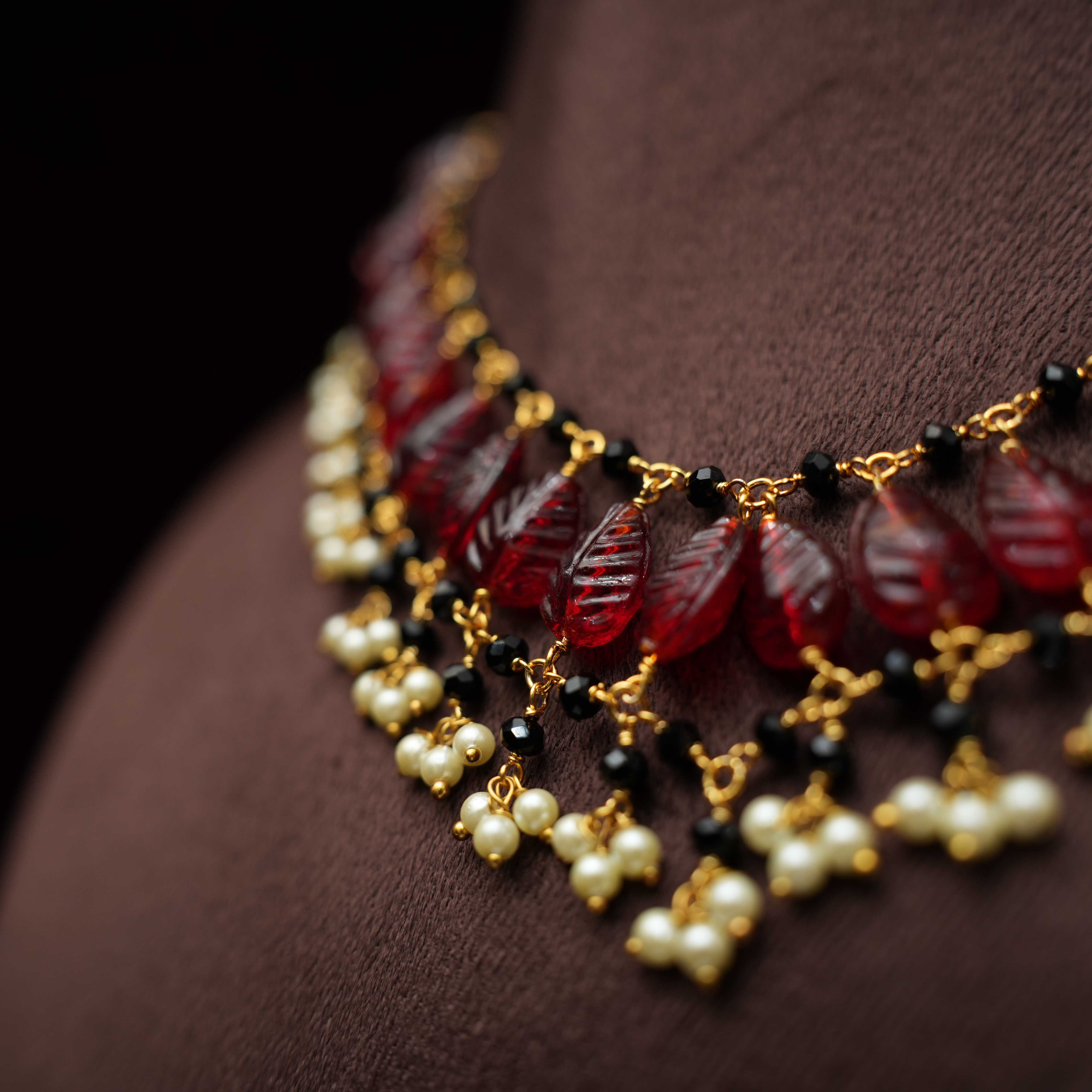 Tifara Beaded Red Choker - Rimli Boutique