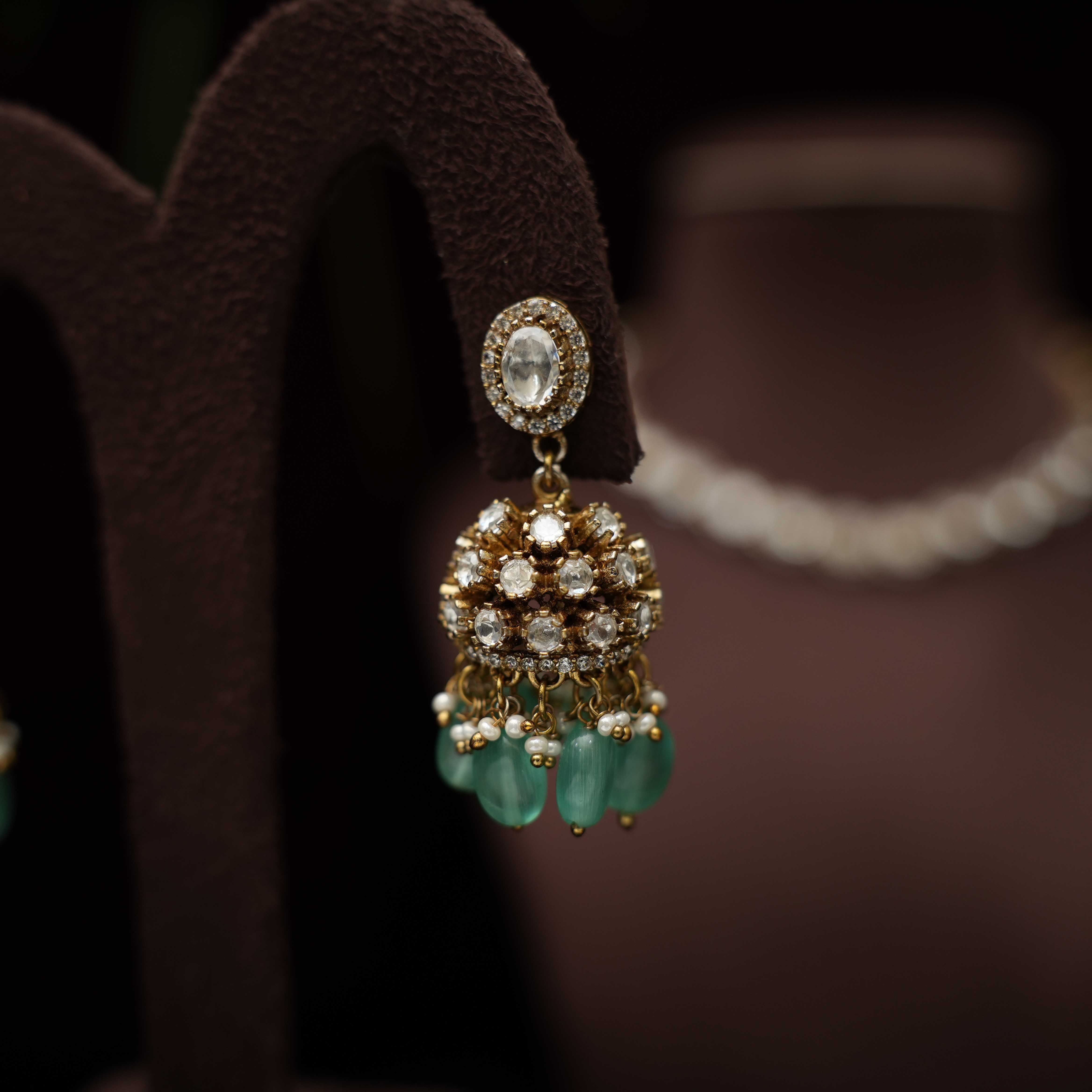 Shaswathi Kundan Necklace - Green - Rimli Boutique