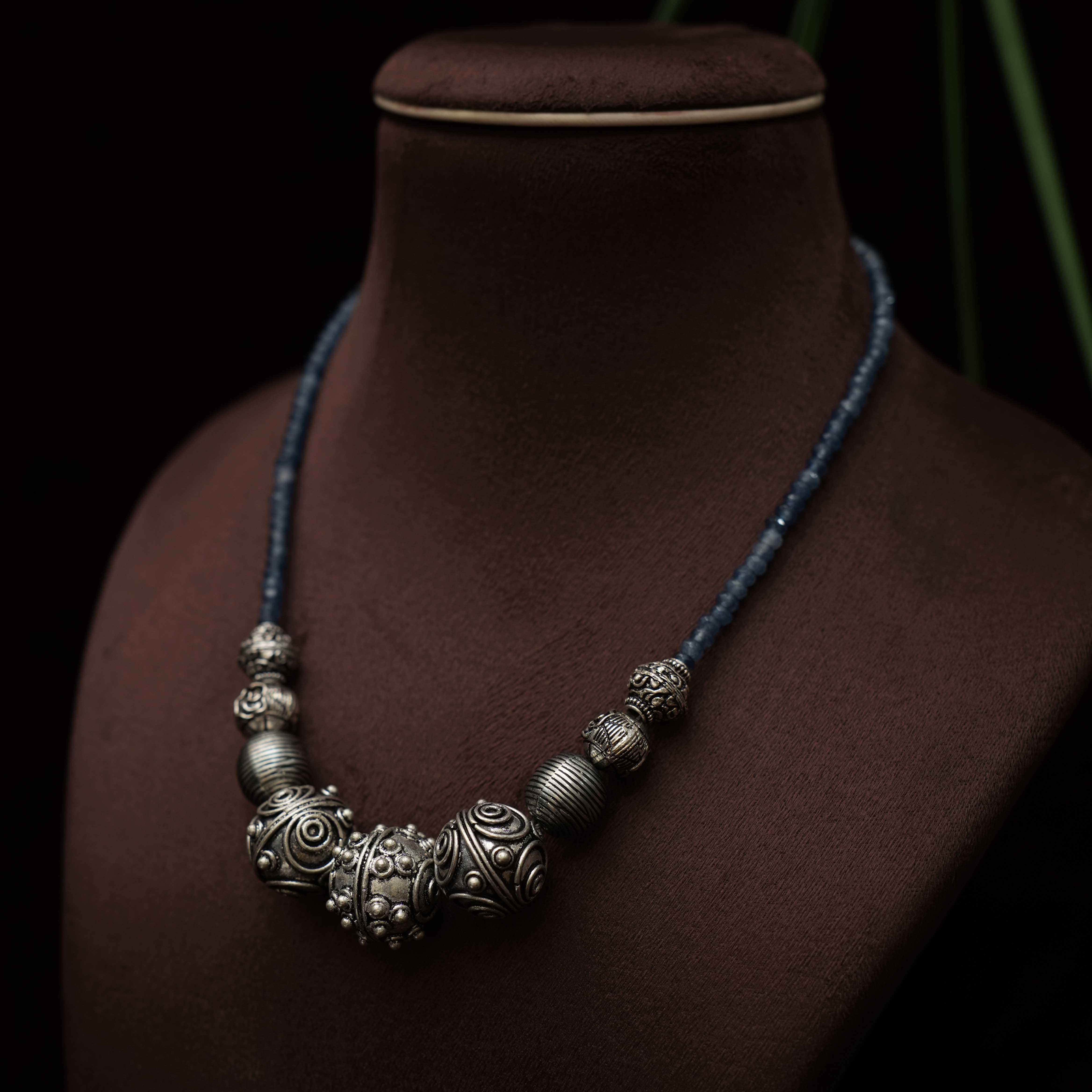 Abisha Grey Beaded Necklace