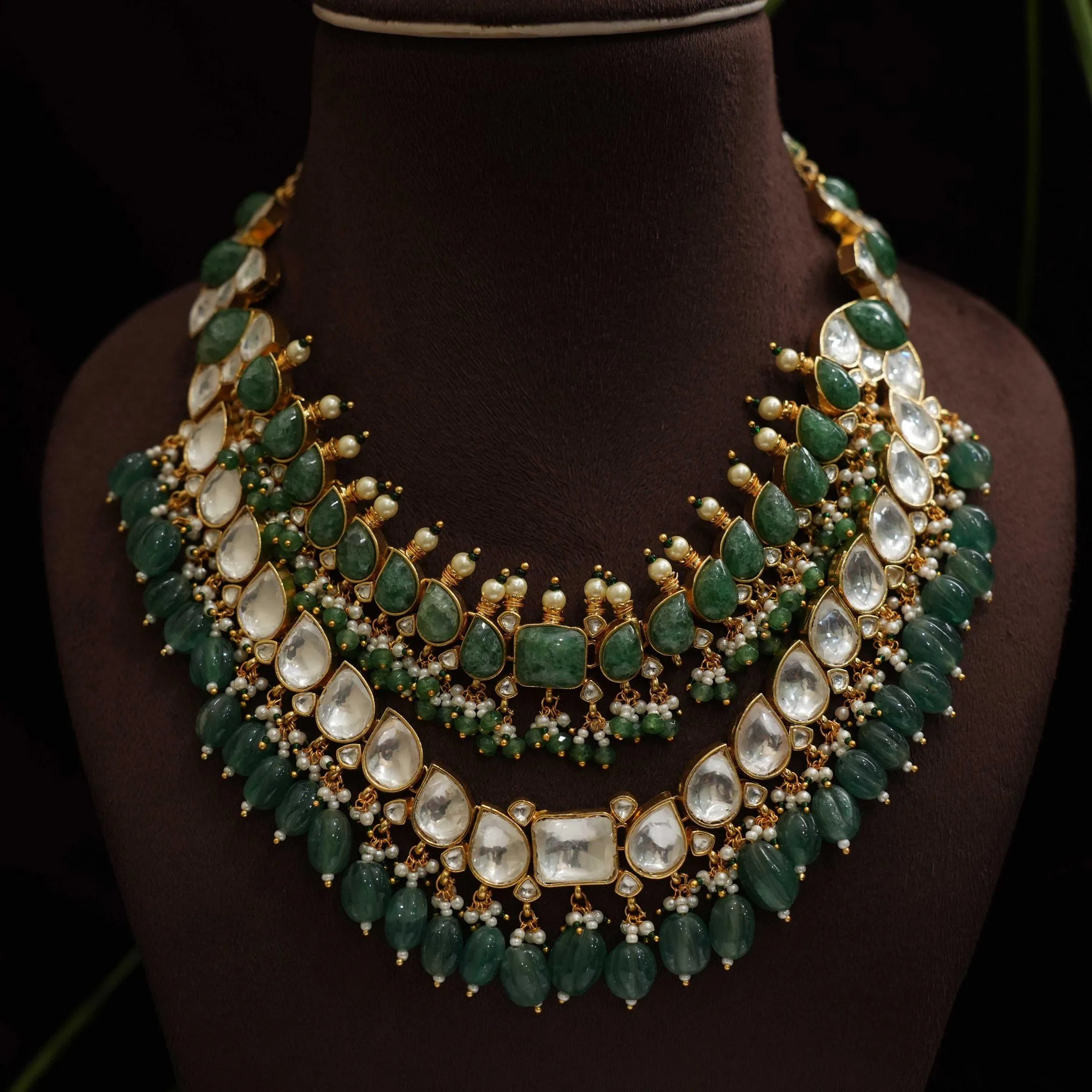 Hansin Layered Polki Necklace