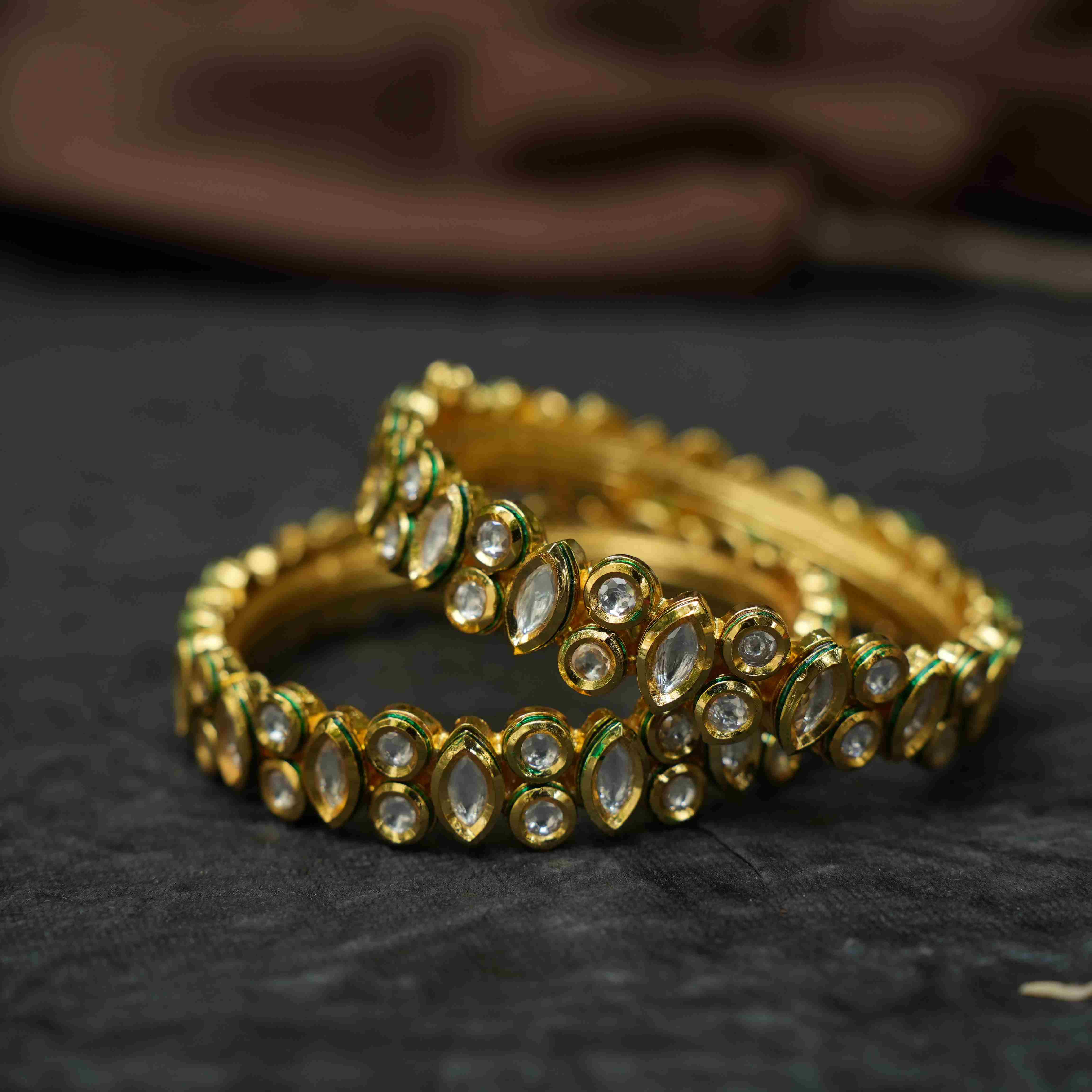 Saadhvi Classic Kundan Kada Bangle - Pair