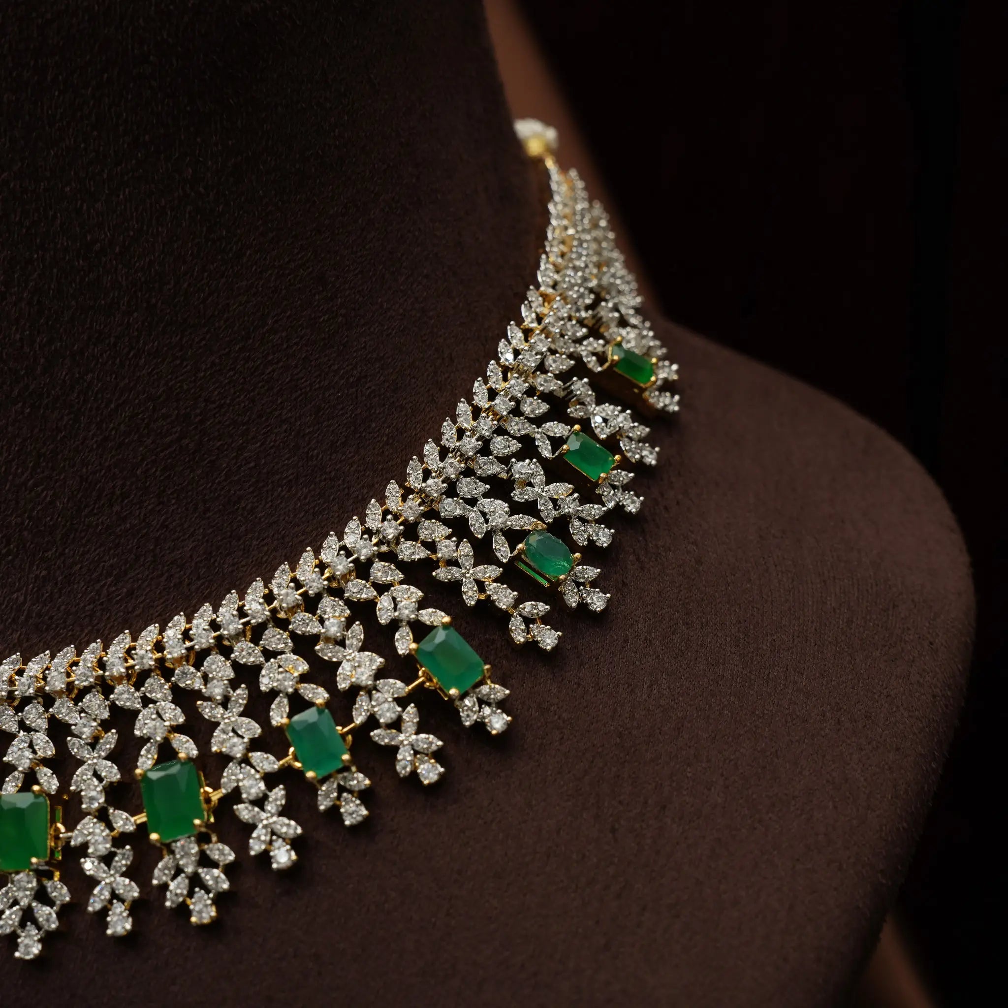 Saanviya Zircon Necklace - Green