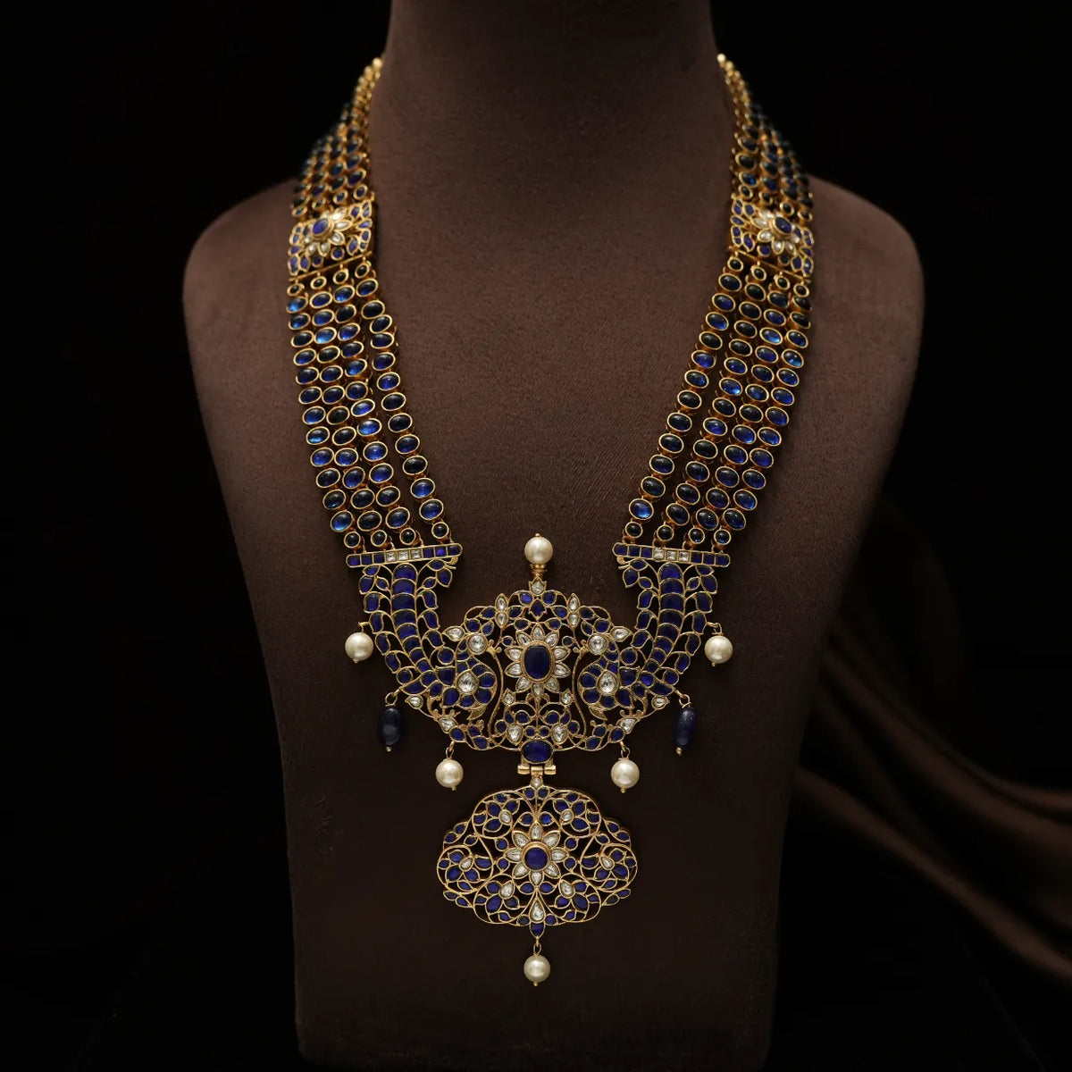 Sahasra Antique Statement Necklace - Blue