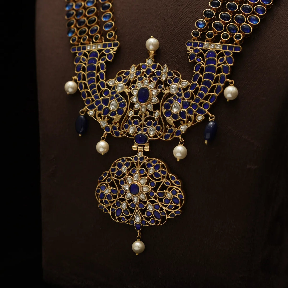 Sahasra Antique Statement Necklace - Blue