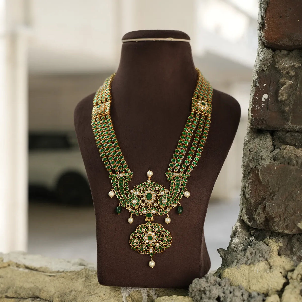 Sahasra Antique Statement Necklace - Green