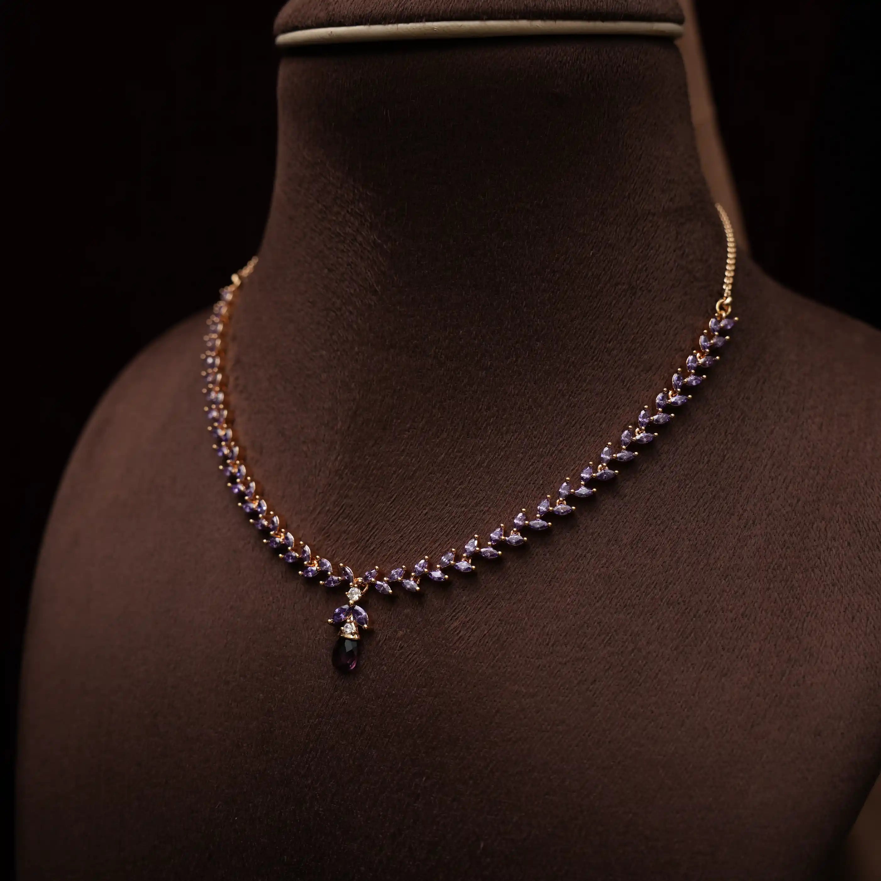 Sakti Zircon Necklace - Amethyst Purple