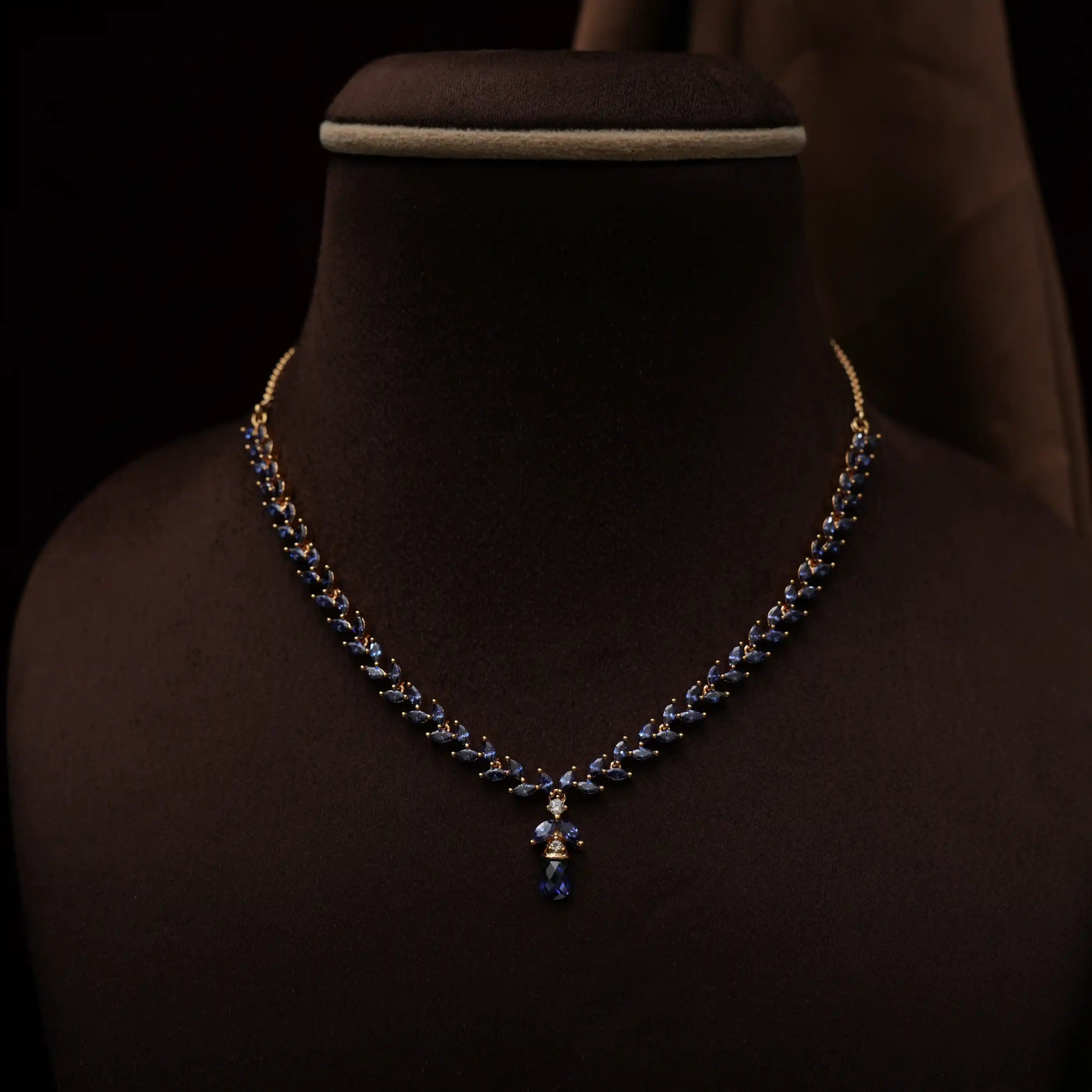 Sakti Zircon Necklace - Blue