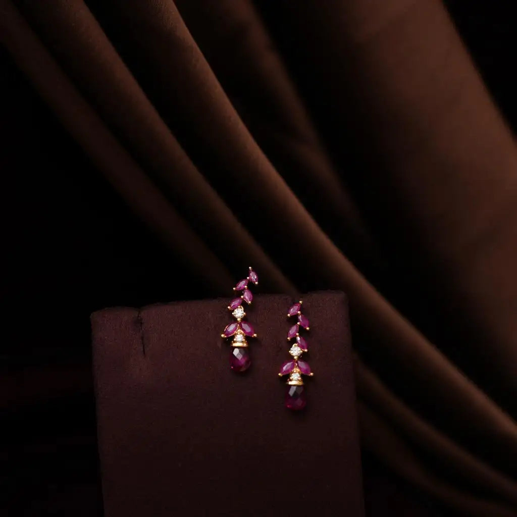 Sakti Zircon Necklace - Reddish Pink