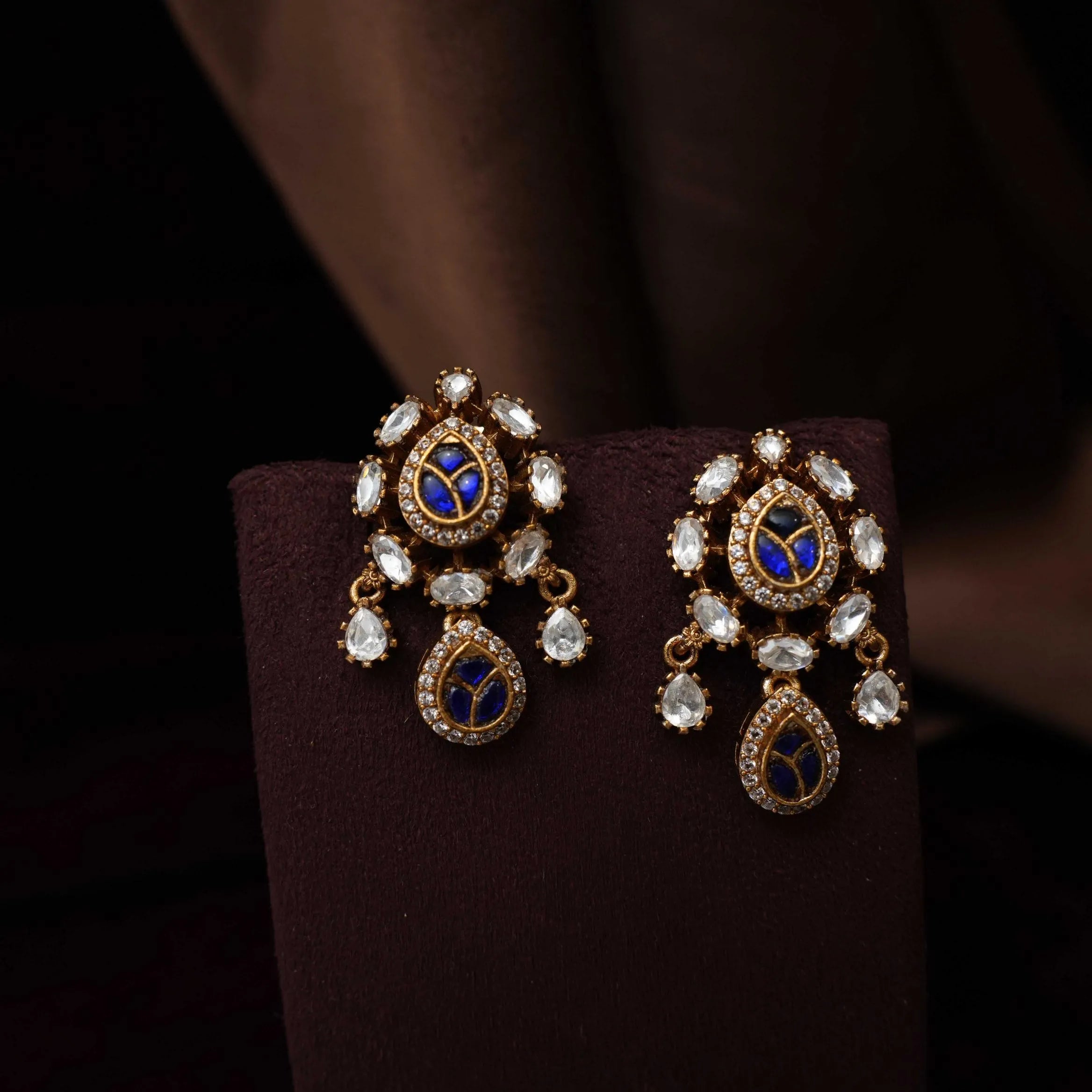Samaira Victorian Polki Necklace - Blue