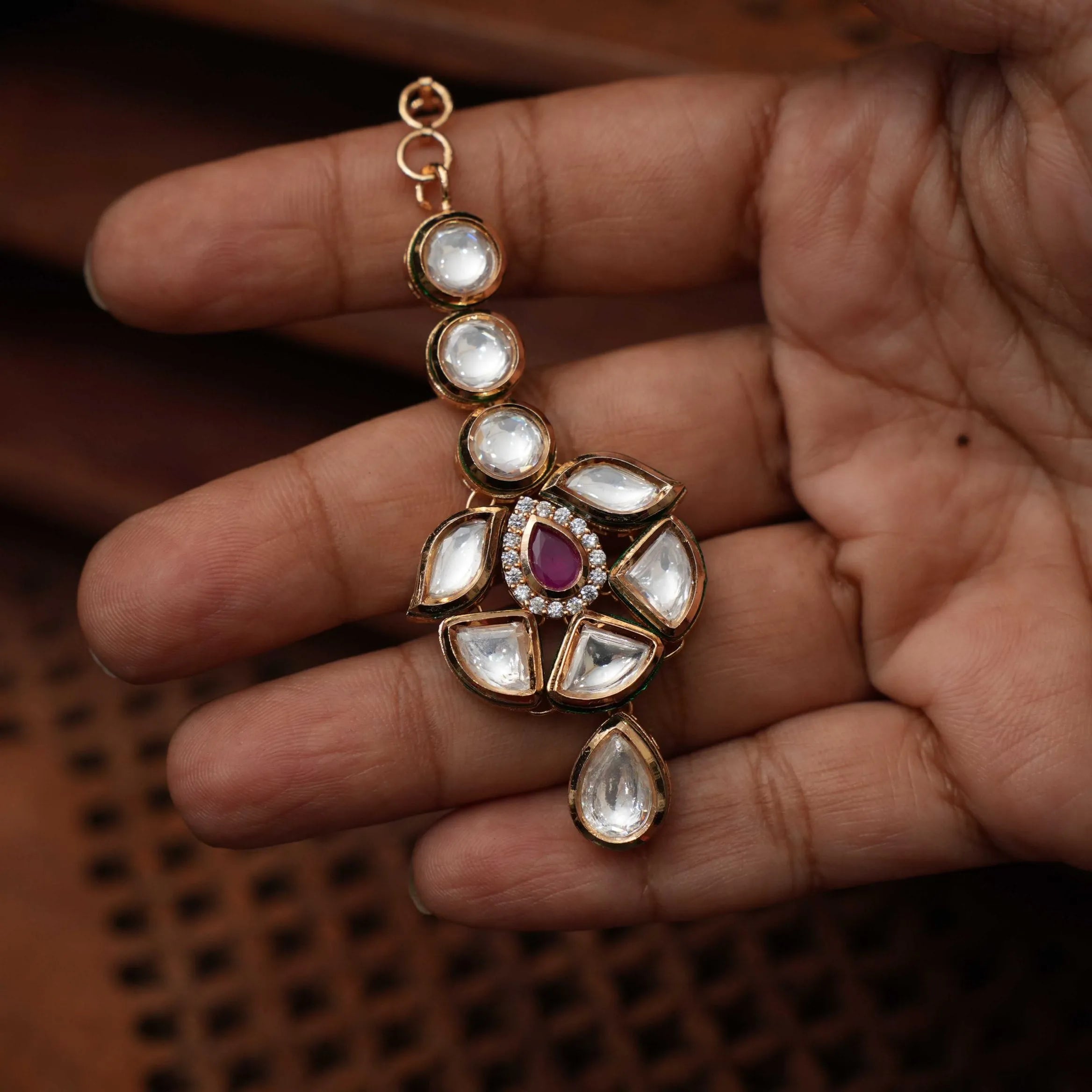 Samriddhi Kundan Tikka - Red