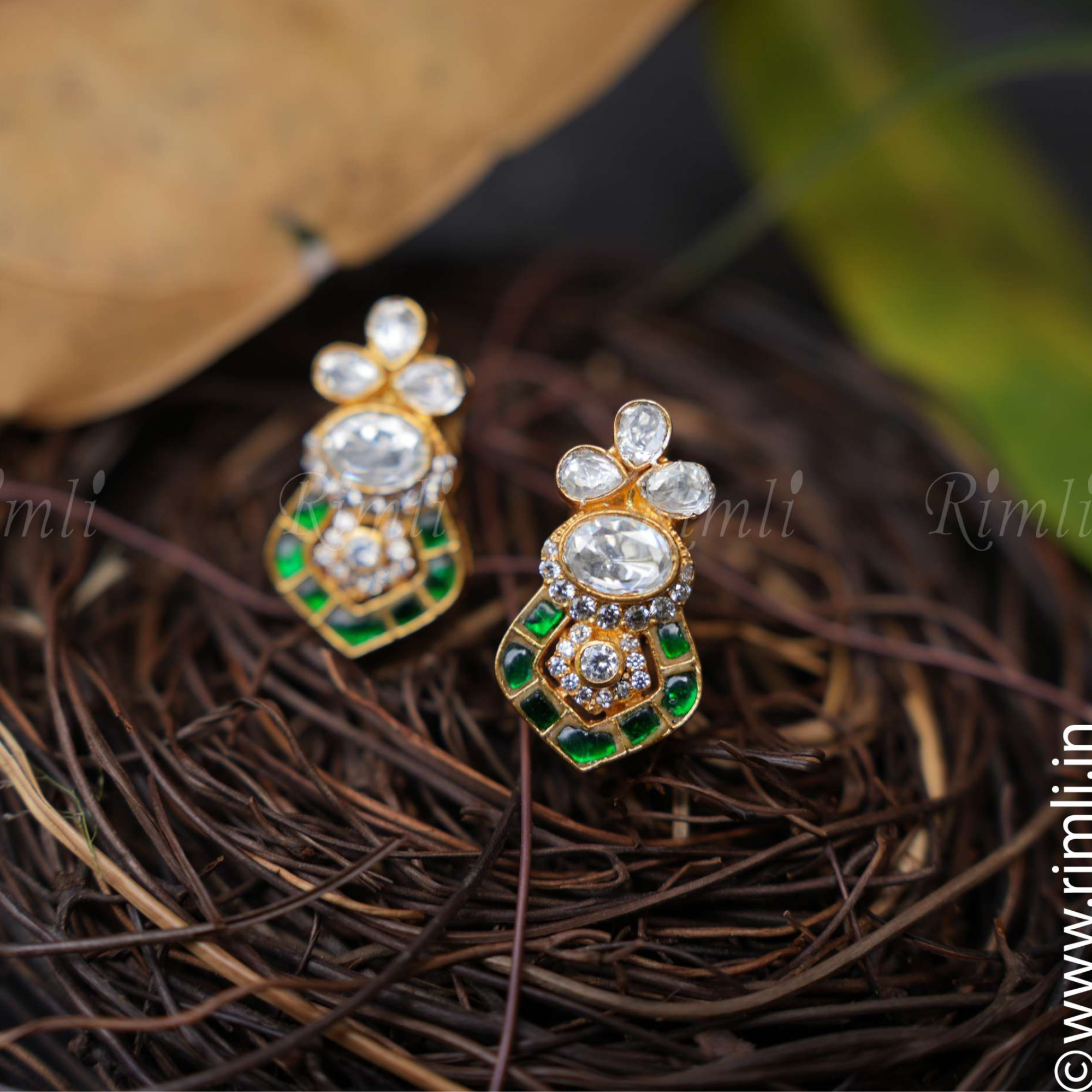 Sana Silver Earrings - Green